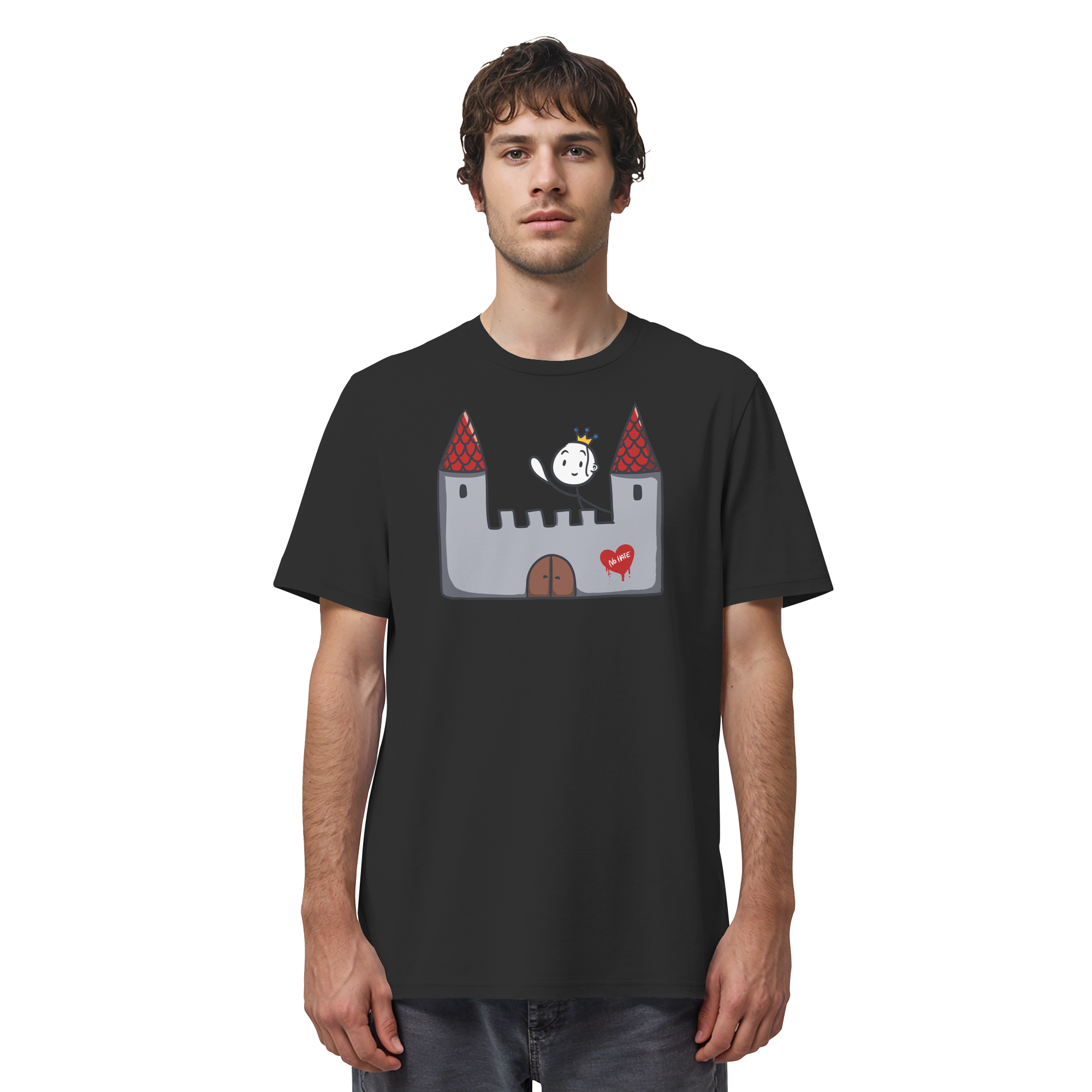 Seelenmännchen "Schloss Edition" Frontprint (dunkel) - Organic Shirt