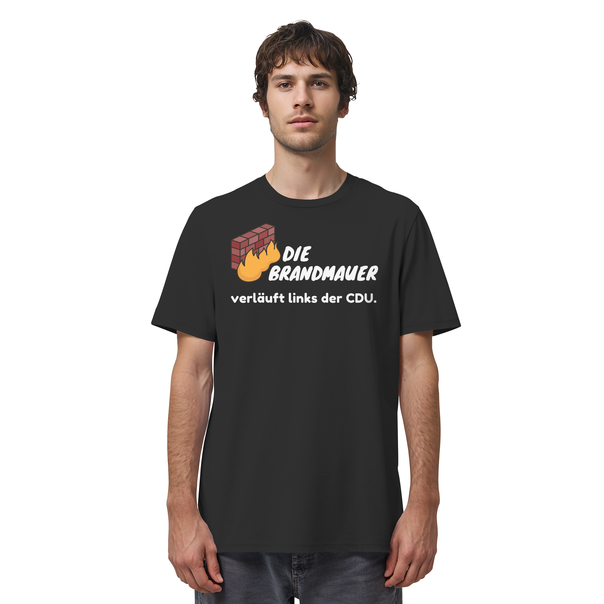 Brandmauer (weiße Schrift) - Organic Shirt