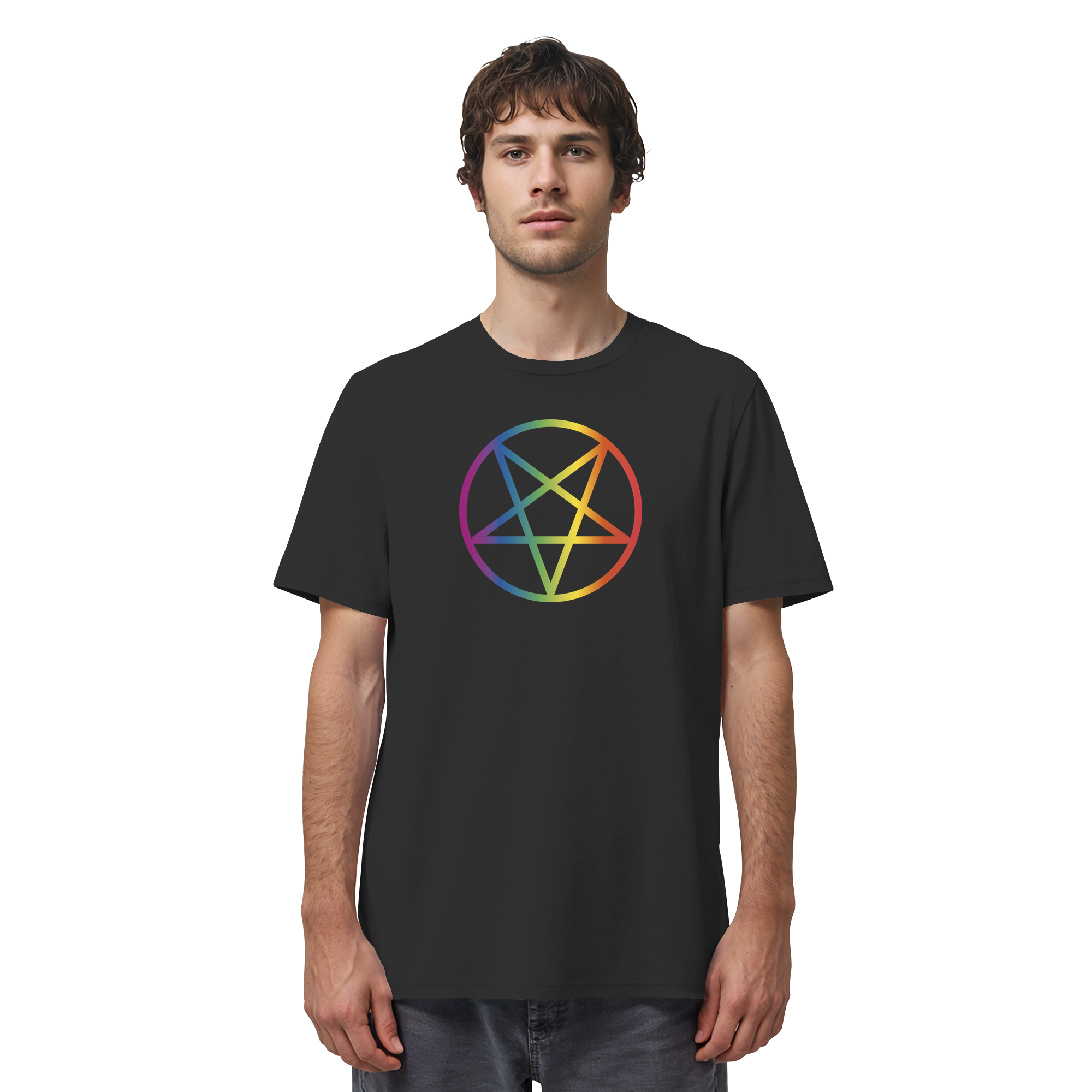 Regenbogen Pentagramm - Organic Shirt