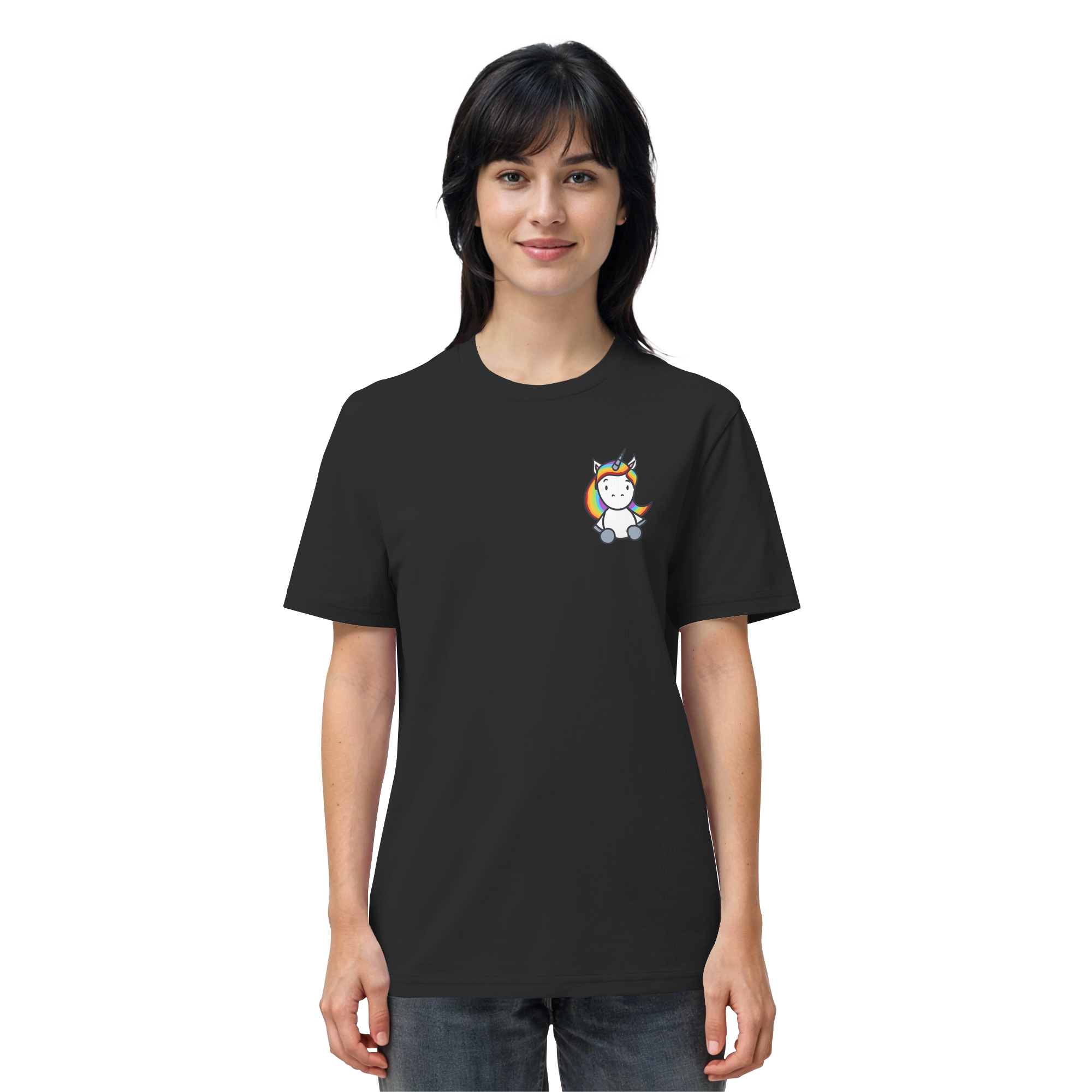 Einhorn mit Regenbogen Haaren - Organic Shirt