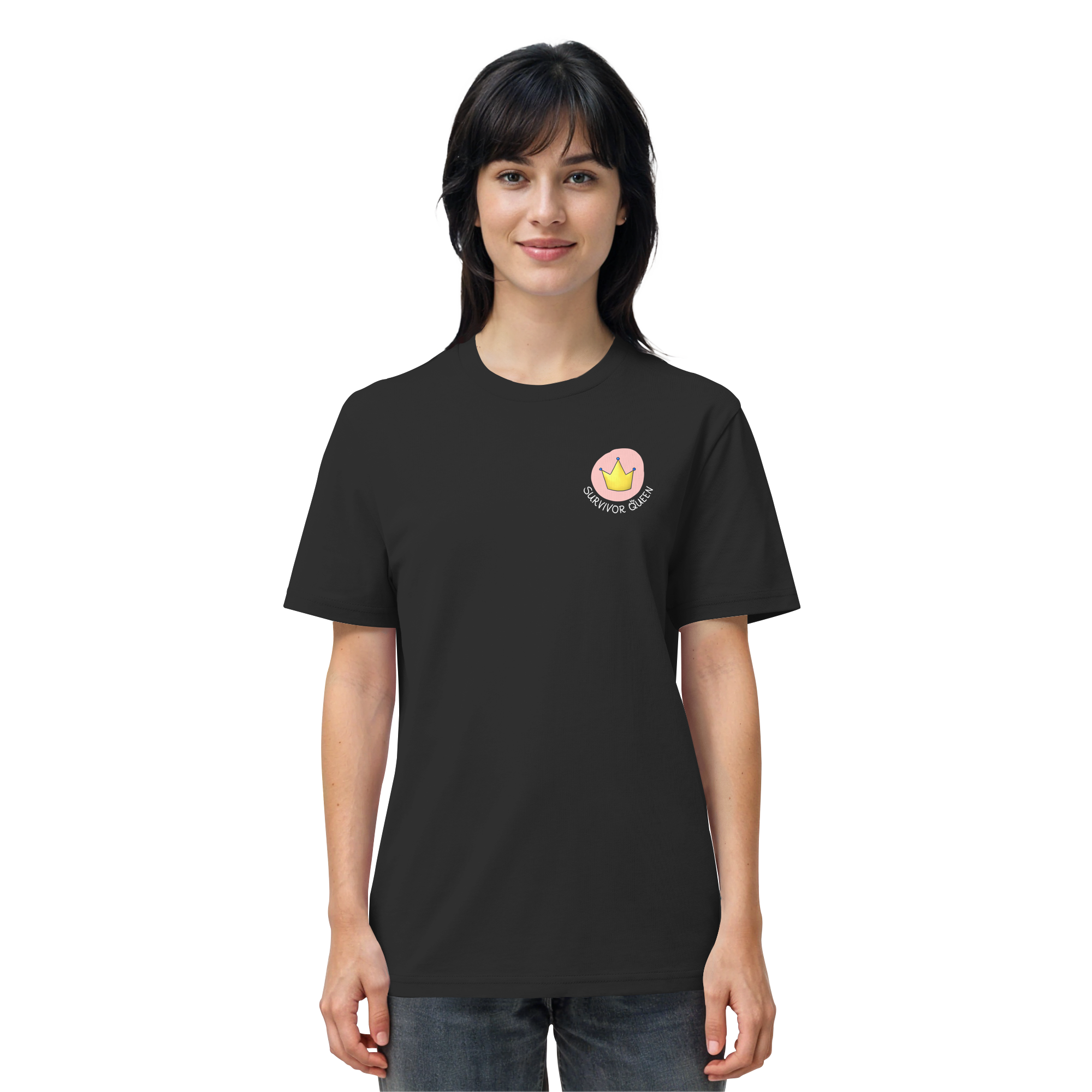 Survivor Queens Logo "Schriftzug Edition" Brustprint (dunkel) - Organic Shirt