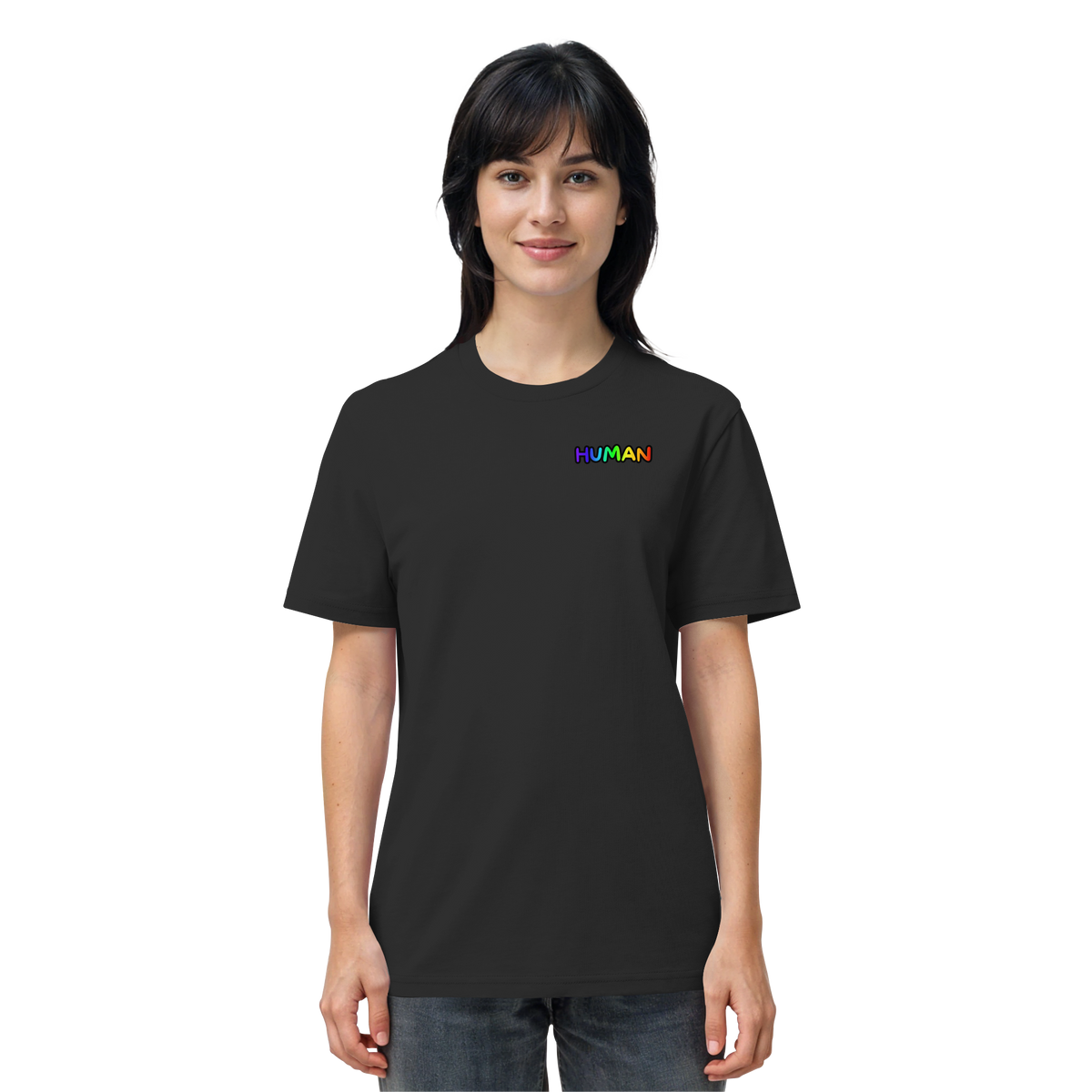 HUMAN in Regenbogen Farben "Bubble Edition" - Organic Shirt