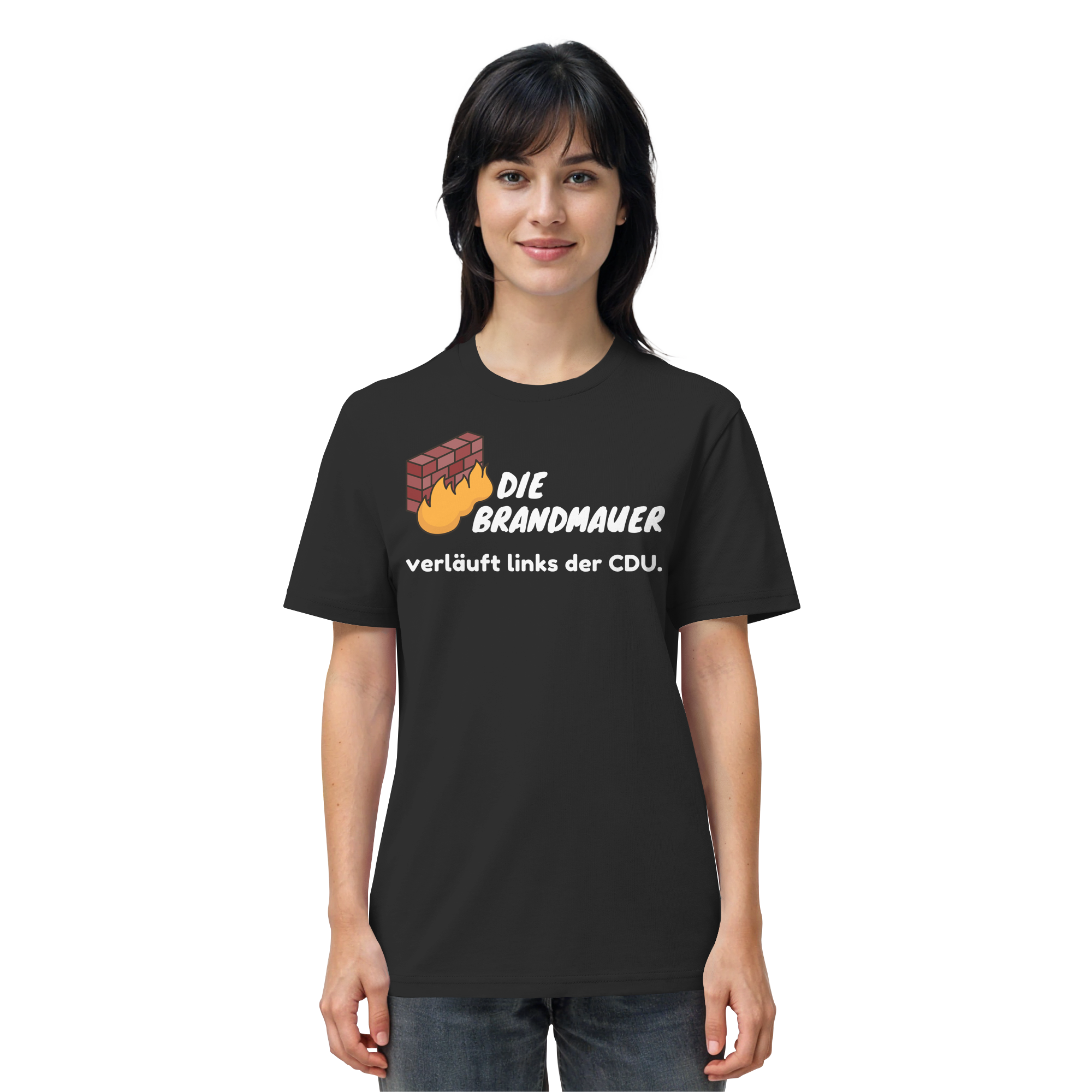 Brandmauer (weiße Schrift) - Organic Shirt