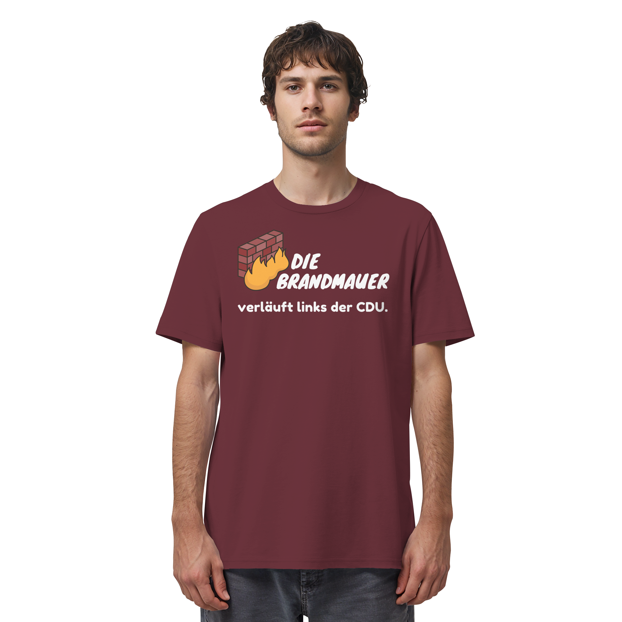 Brandmauer (weiße Schrift) - Organic Shirt