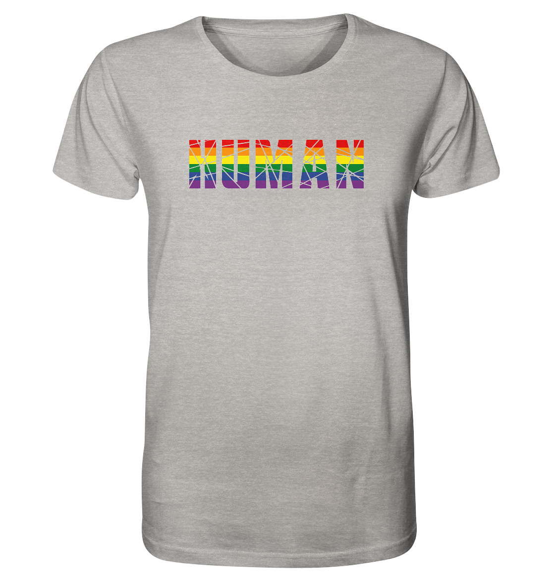HUMAN in Regenbogen-Farben - Organic Shirt