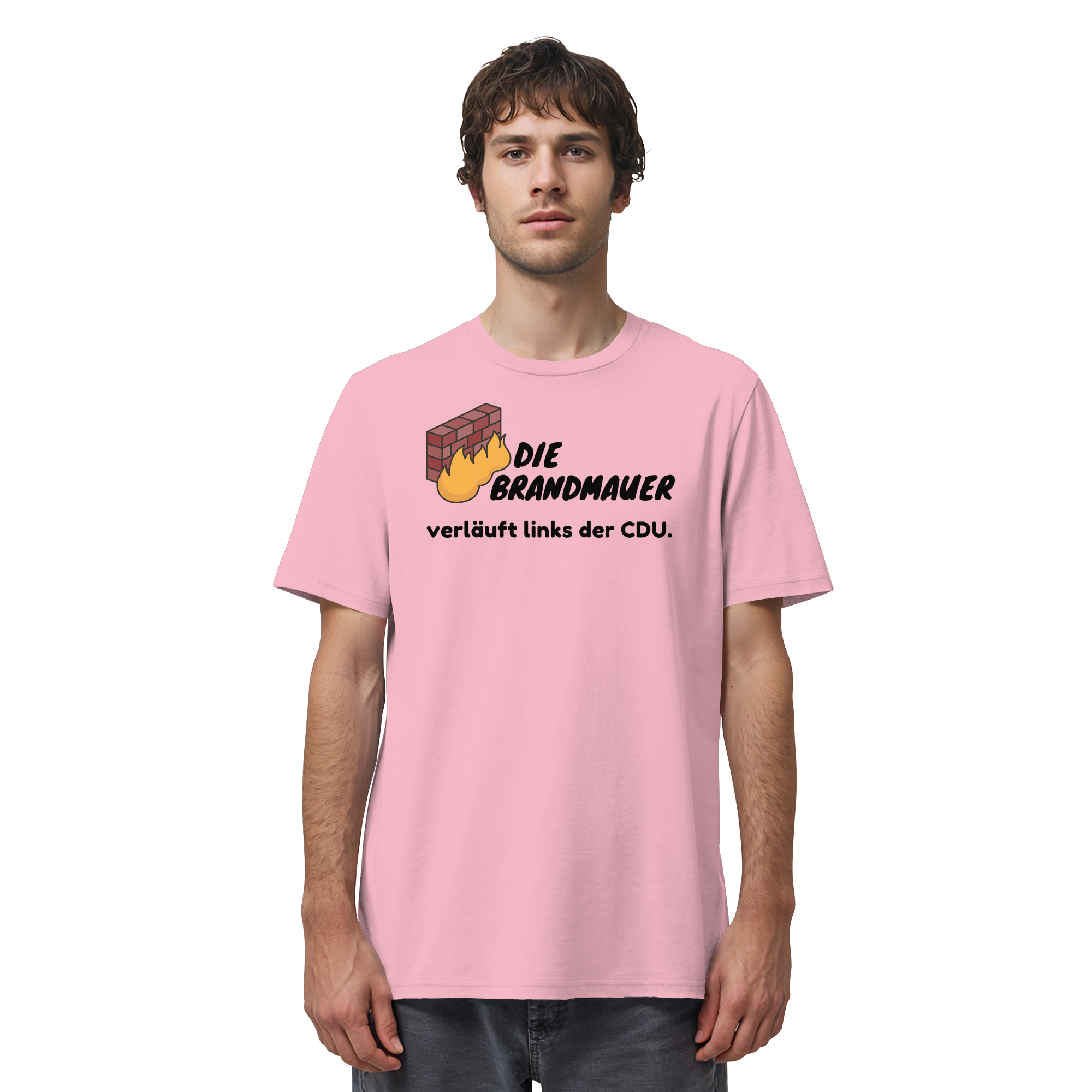 Brandmauer (schwarze Schrift) - Organic Shirt