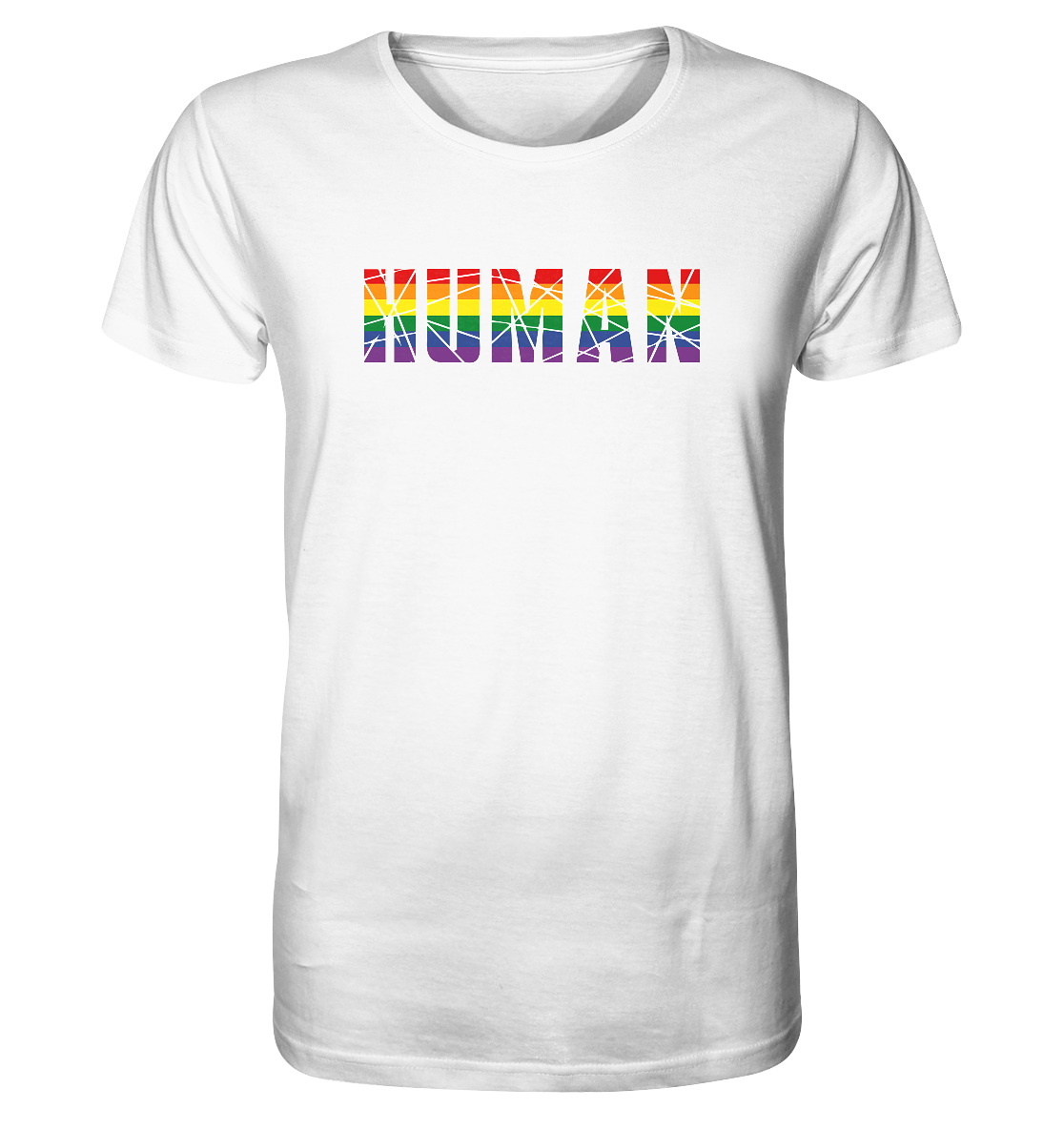 HUMAN in Regenbogen-Farben - Organic Shirt