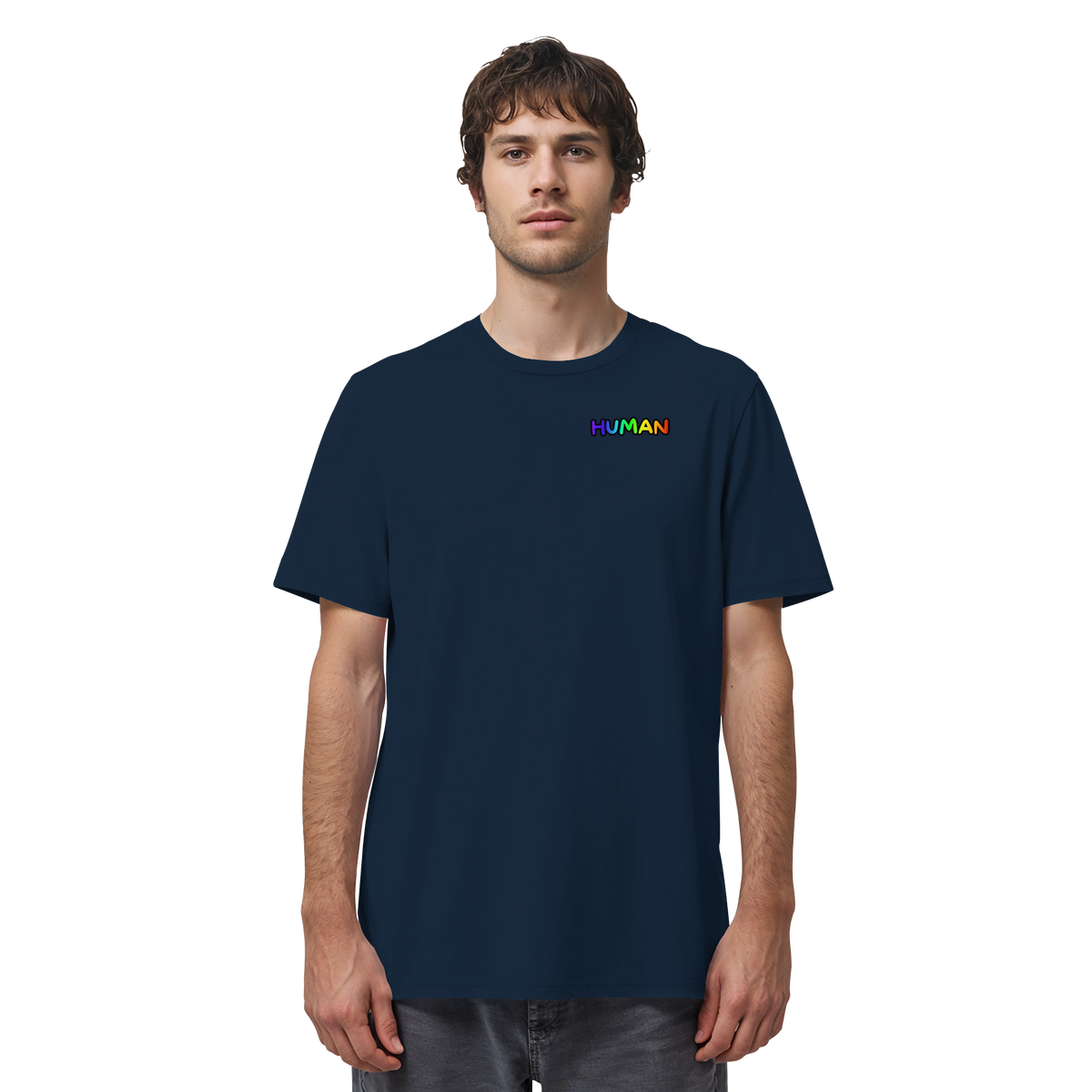 HUMAN in Regenbogen Farben "Bubble Edition" - Organic Shirt
