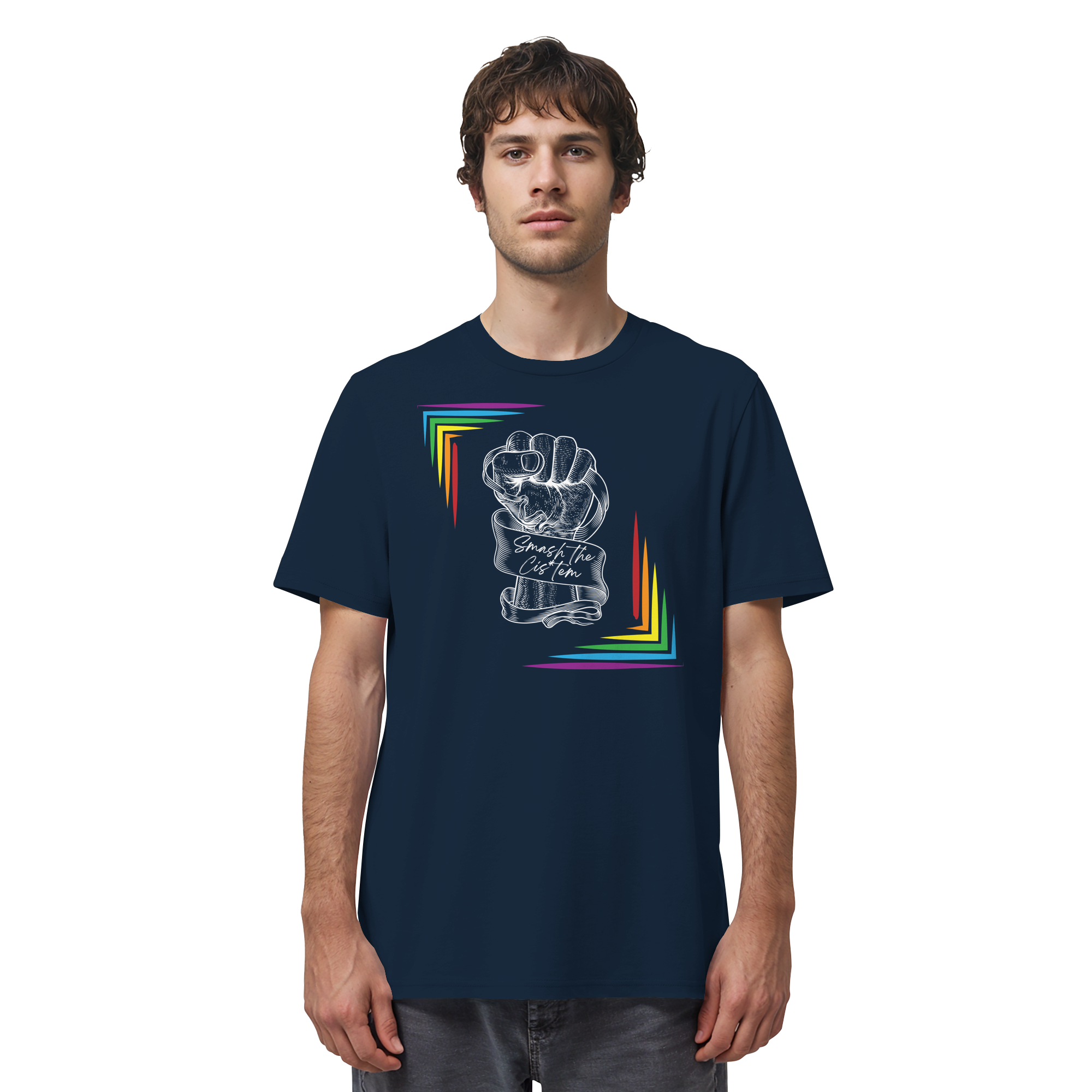 Smash The Cistem (weiße Schrift) - Organic Shirt