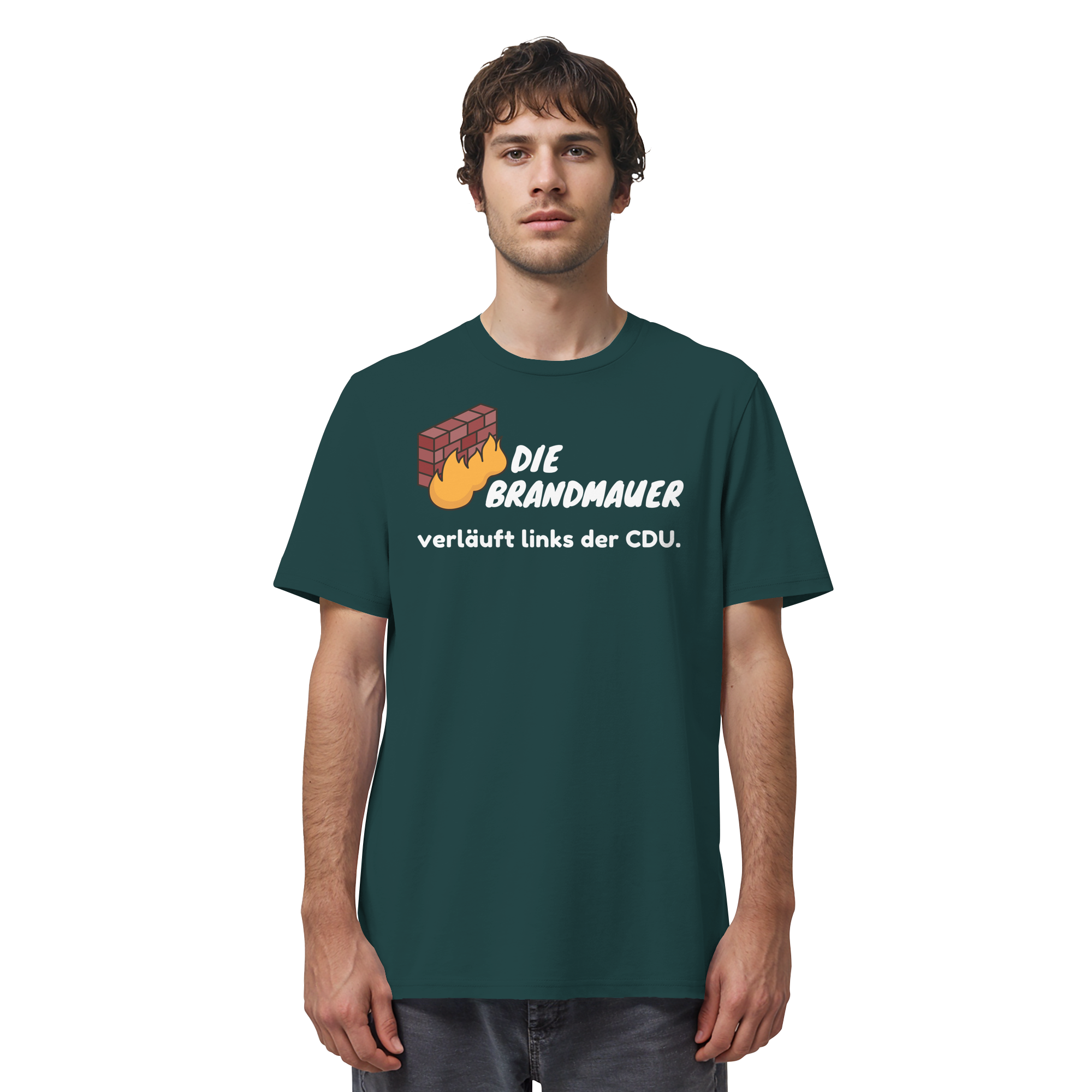 Brandmauer (weiße Schrift) - Organic Shirt