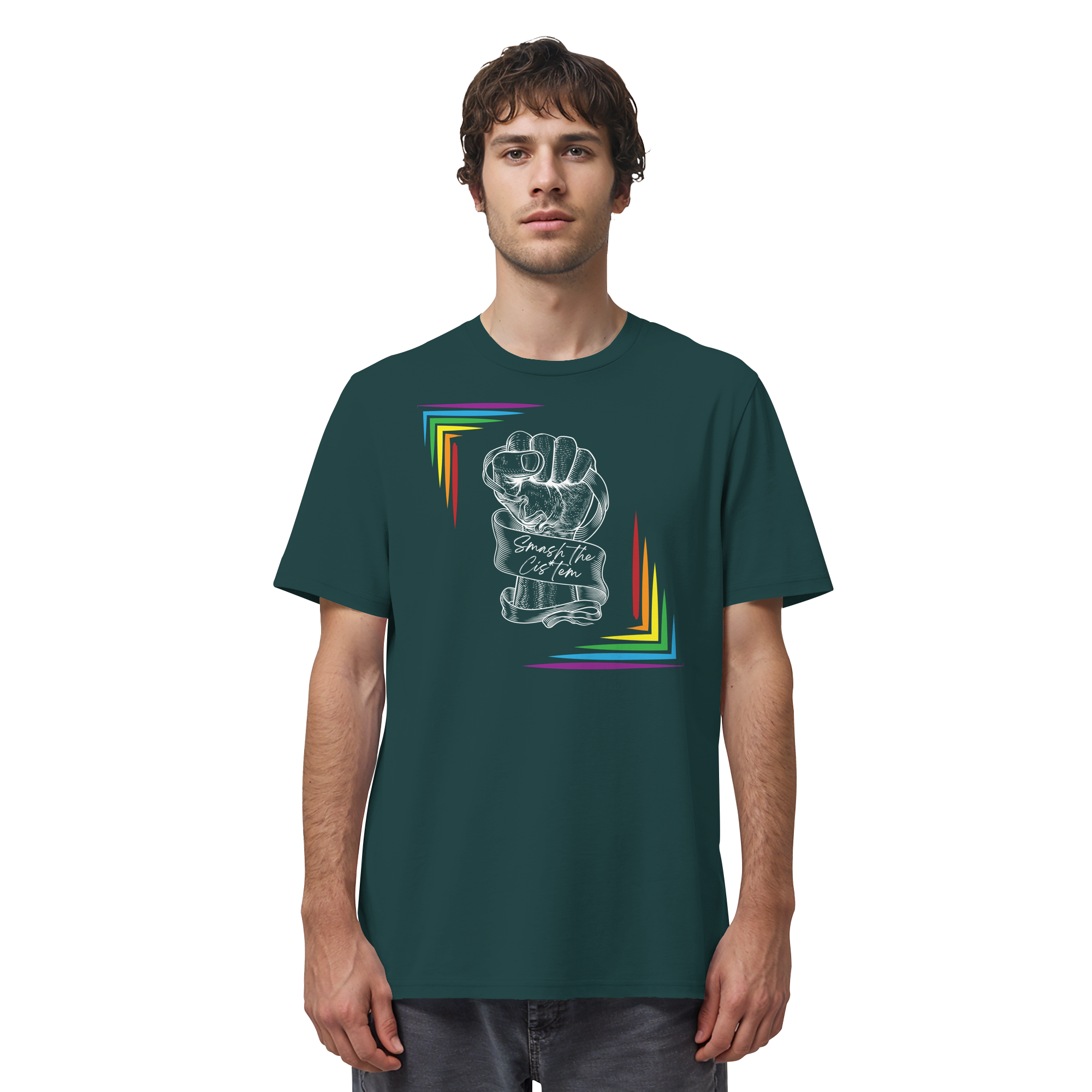 Smash The Cistem (weiße Schrift) - Organic Shirt