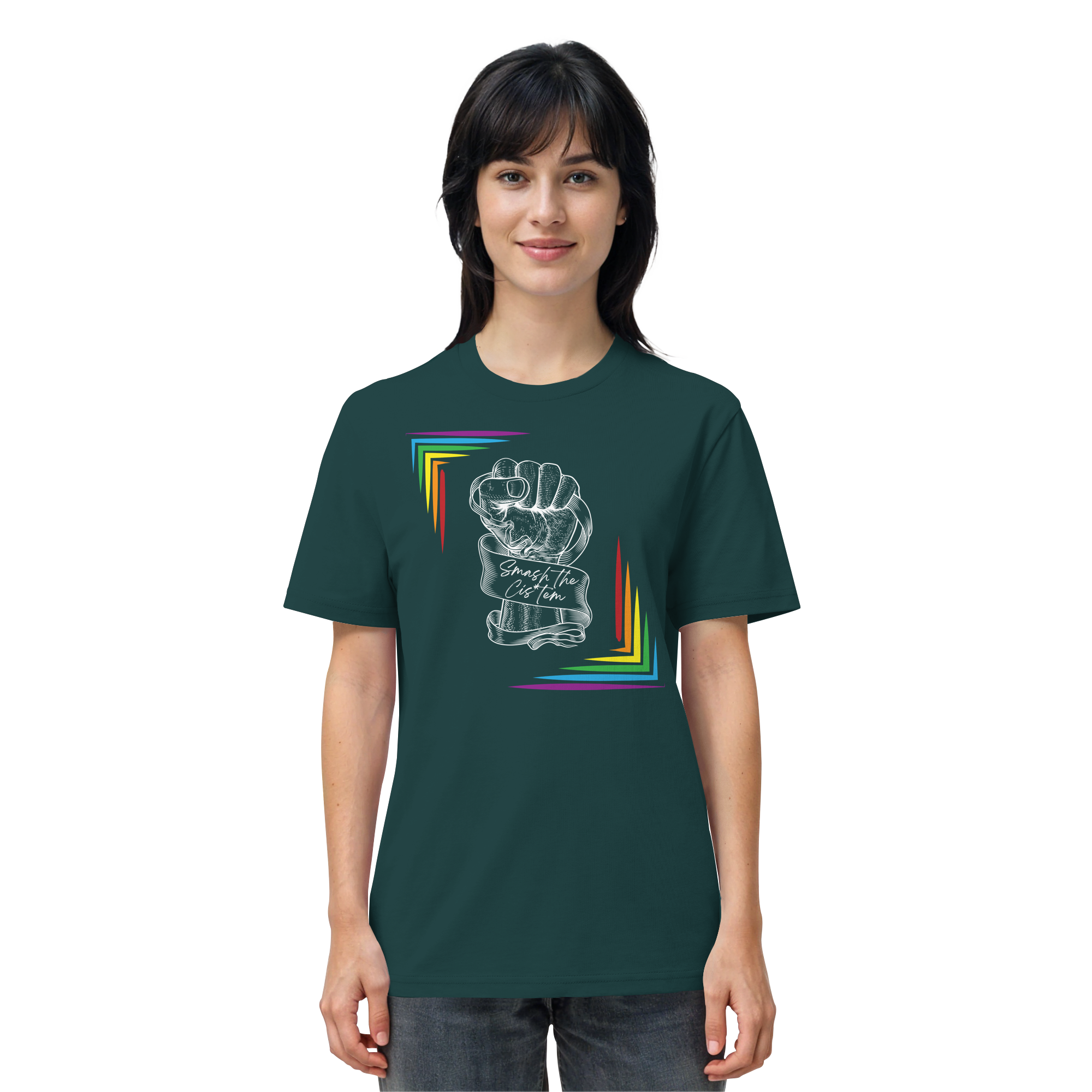 Smash The Cistem (weiße Schrift) - Organic Shirt