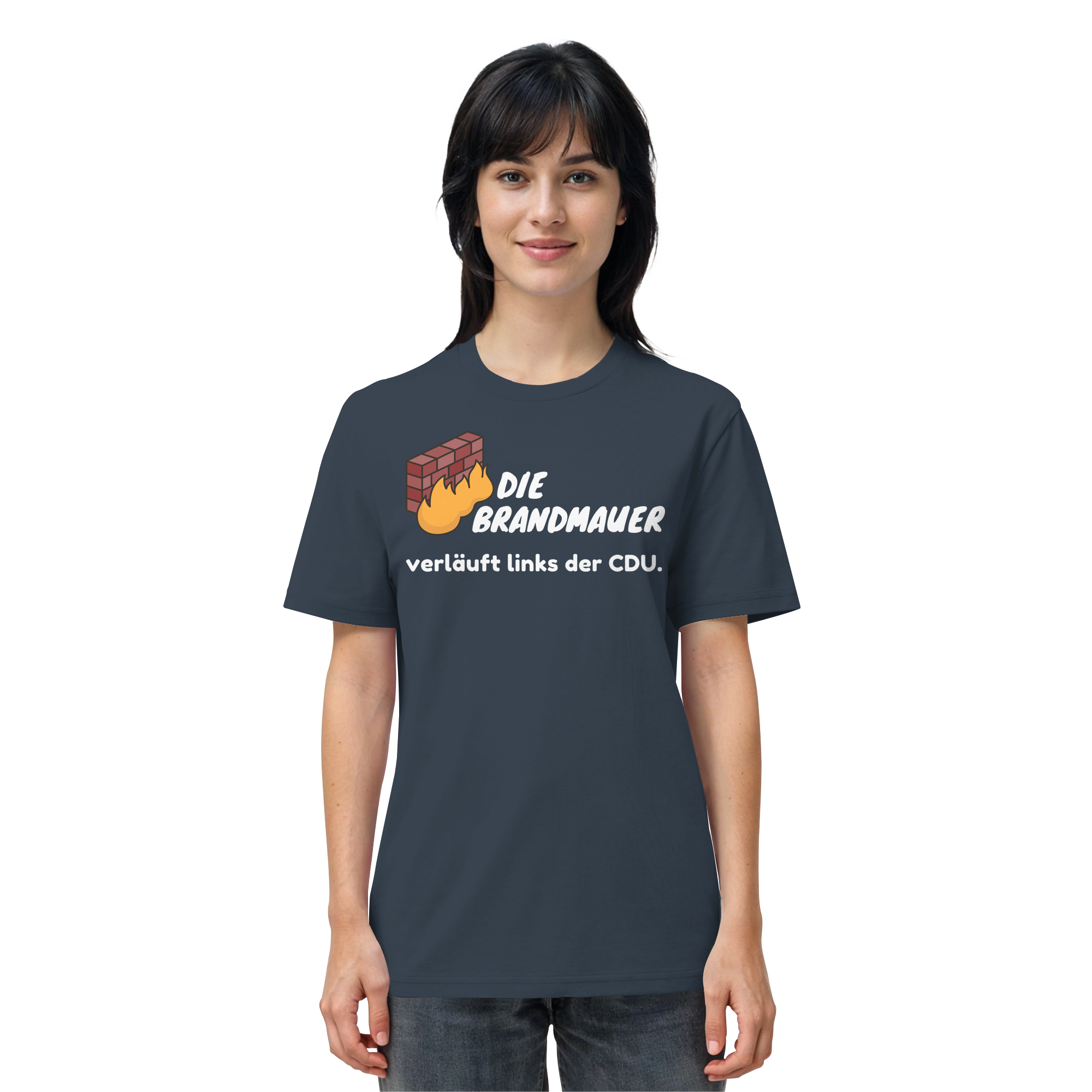 Brandmauer (weiße Schrift) - Organic Shirt