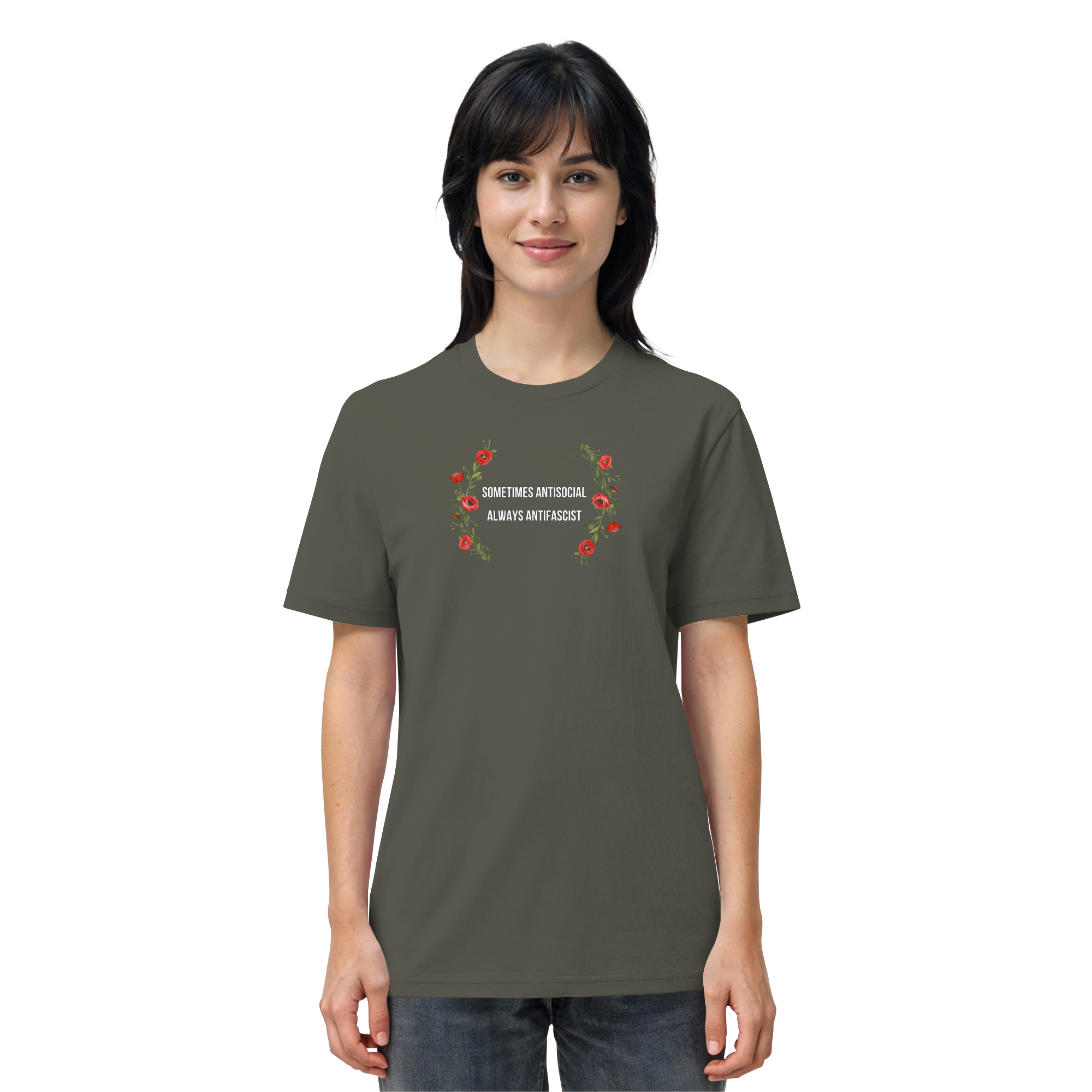 Sometimes Antisocial Always Antifascist - Organic Shirt