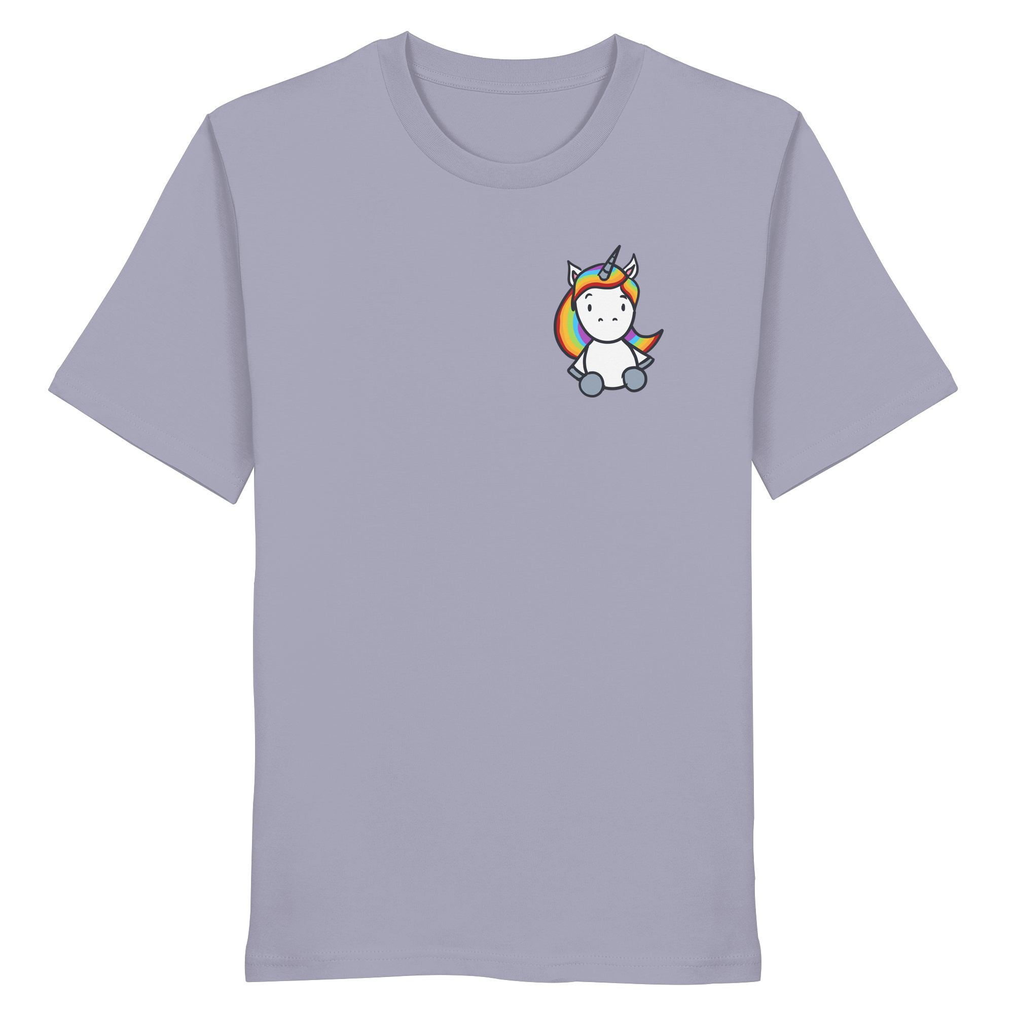 Schwarz Weiß wird Regenbogen Farben Backprint (hell) - Organic Shirt