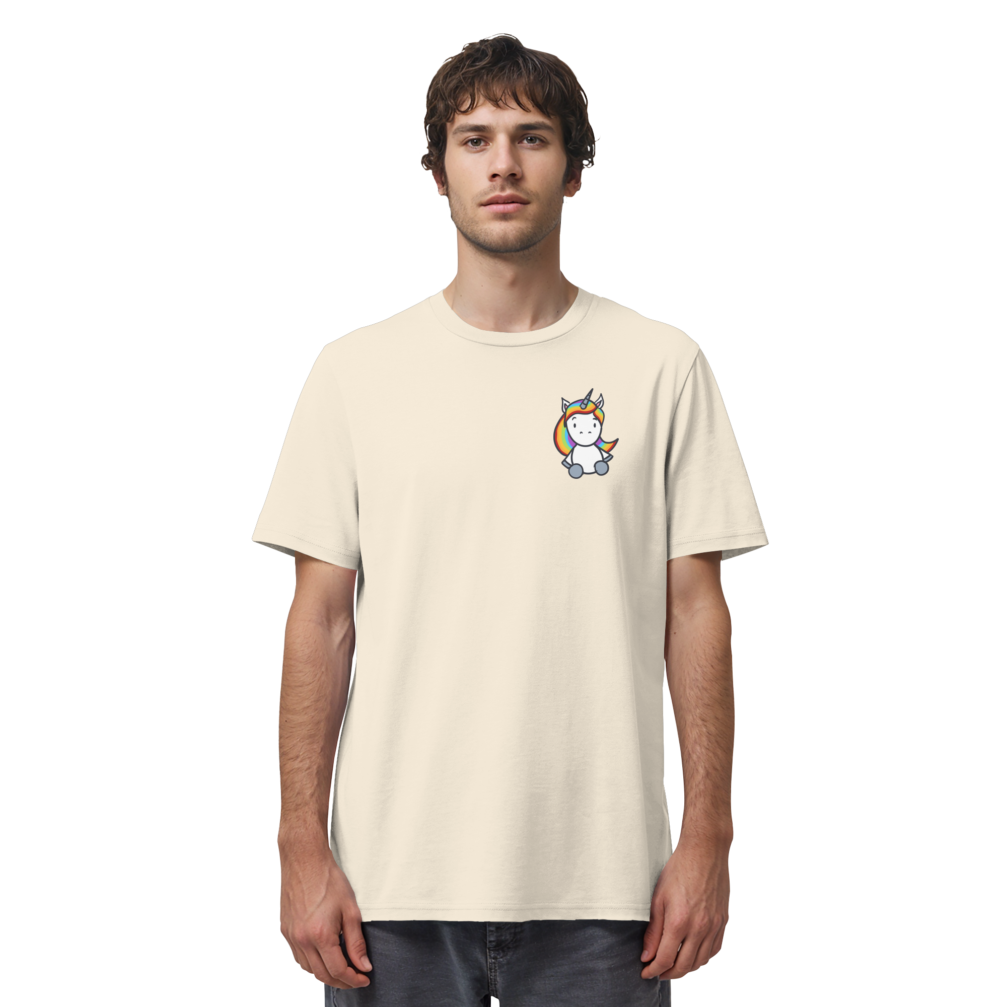 Einhorn mit Regenbogen Haaren - Organic Shirt