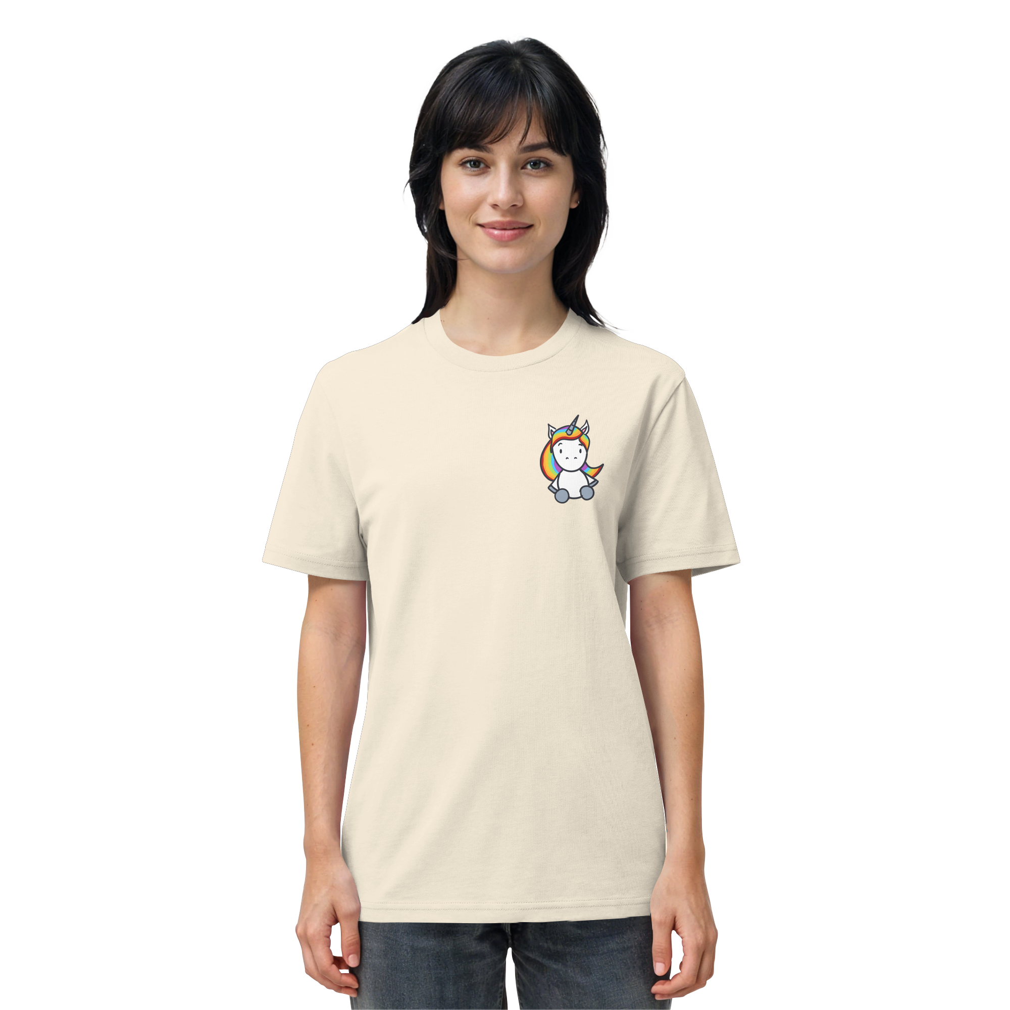 Einhorn mit Regenbogen Haaren - Organic Shirt