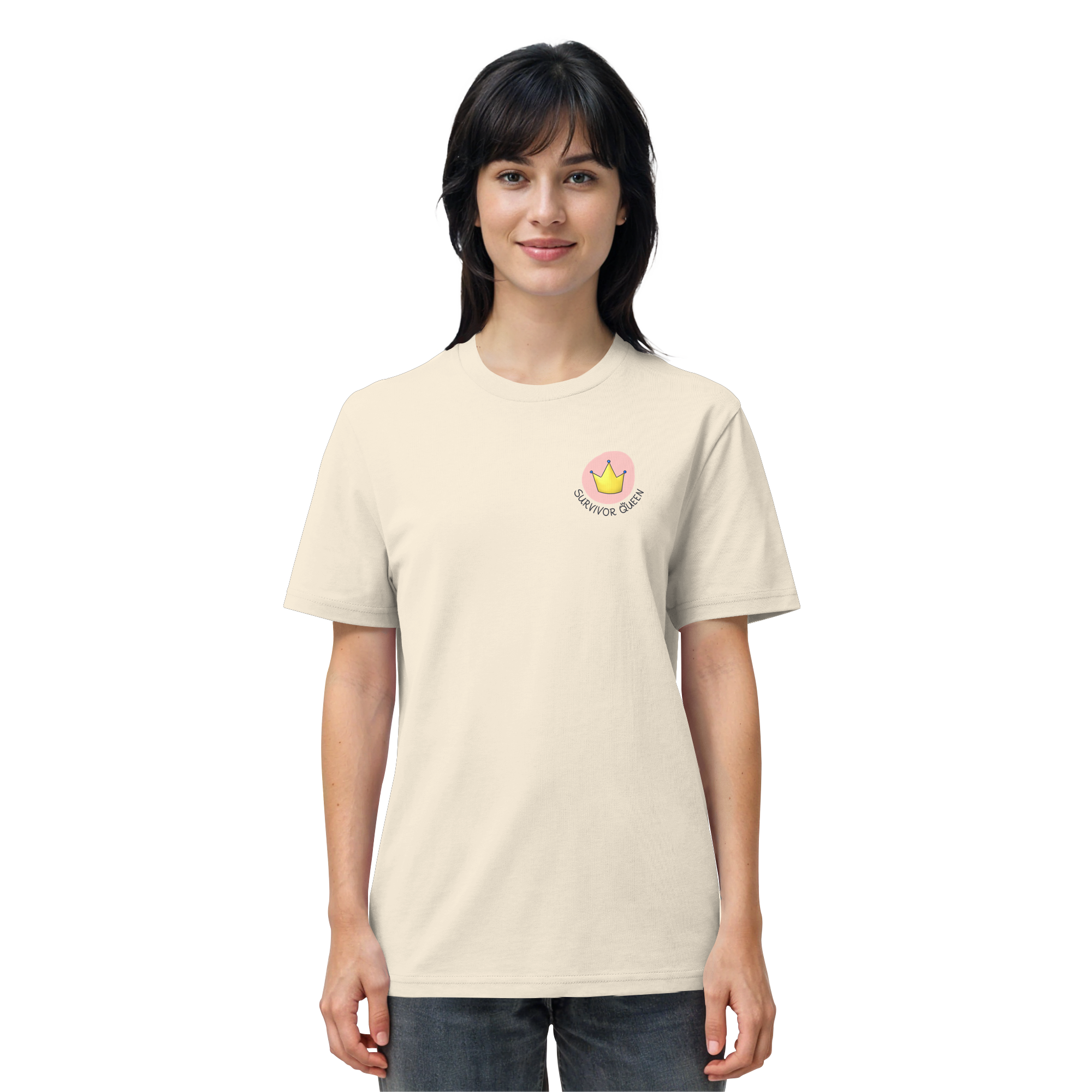 Survivor Queens Logo "Schriftzug Edition" Brustprint (hell) - Organic Shirt