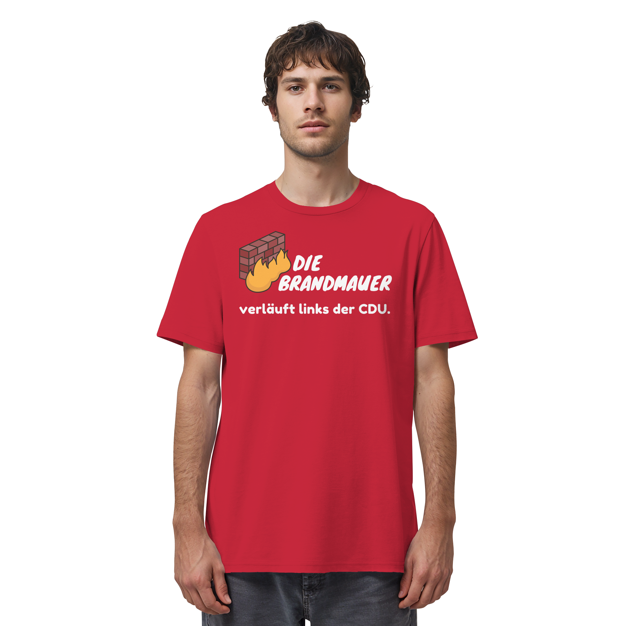 Brandmauer (weiße Schrift) - Organic Shirt
