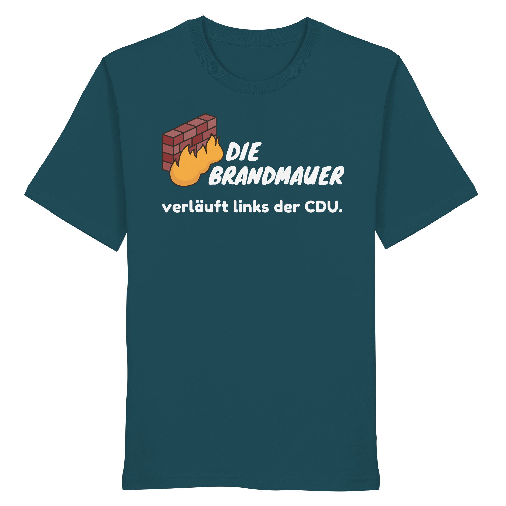 Brandmauer (weiße Schrift) - Organic Shirt