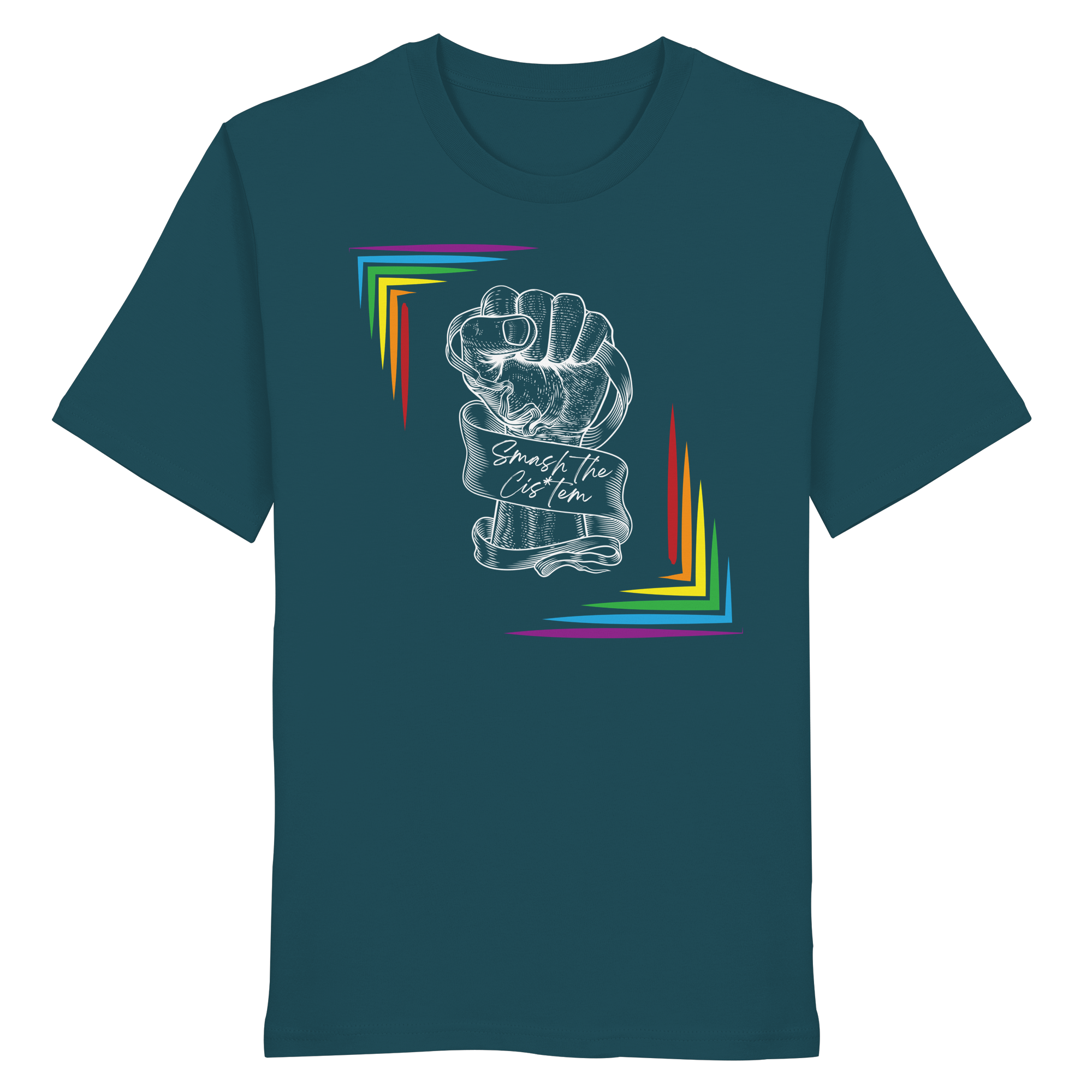 Smash The Cistem (weiße Schrift) - Organic Shirt