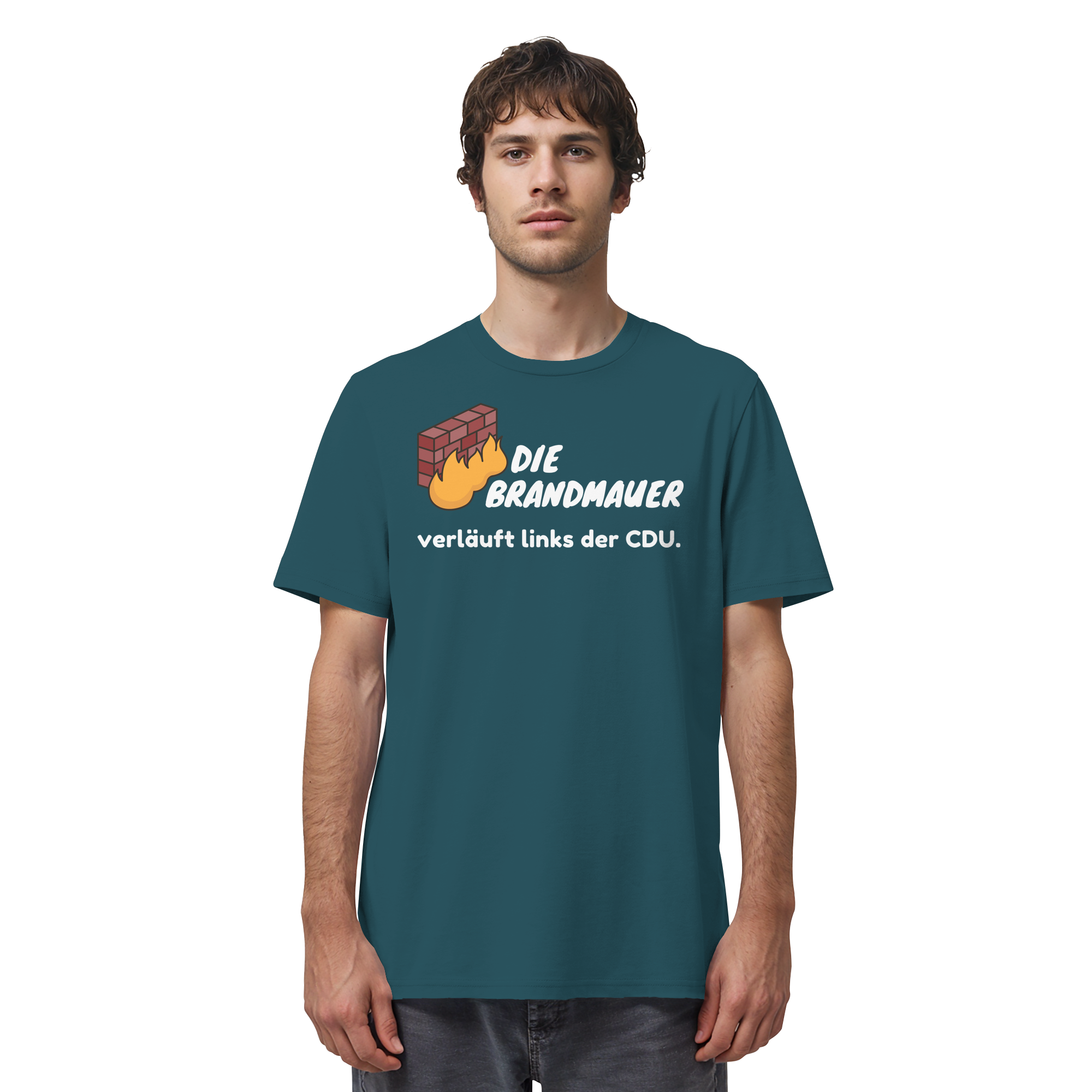 Brandmauer (weiße Schrift) - Organic Shirt