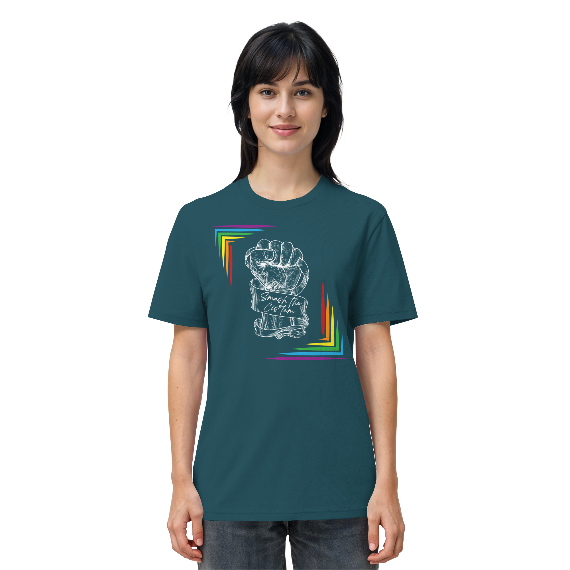 Smash The Cistem (weiße Schrift) - Organic Shirt