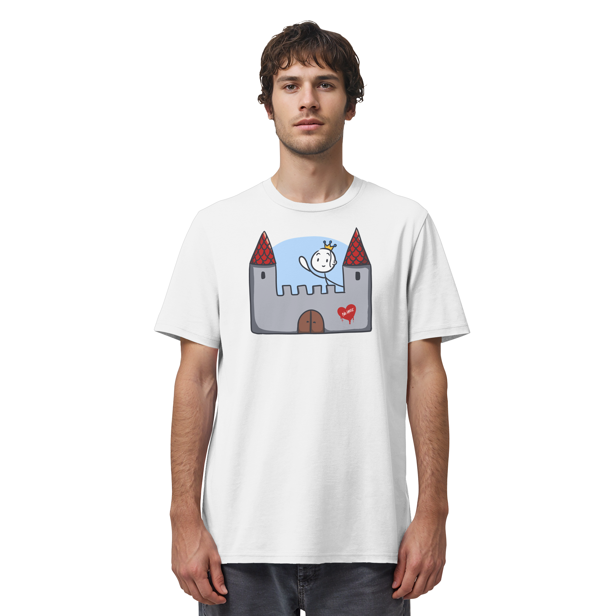 Seelenmännchen "Schloss Edition" Frontprint (hell) - Organic Shirt