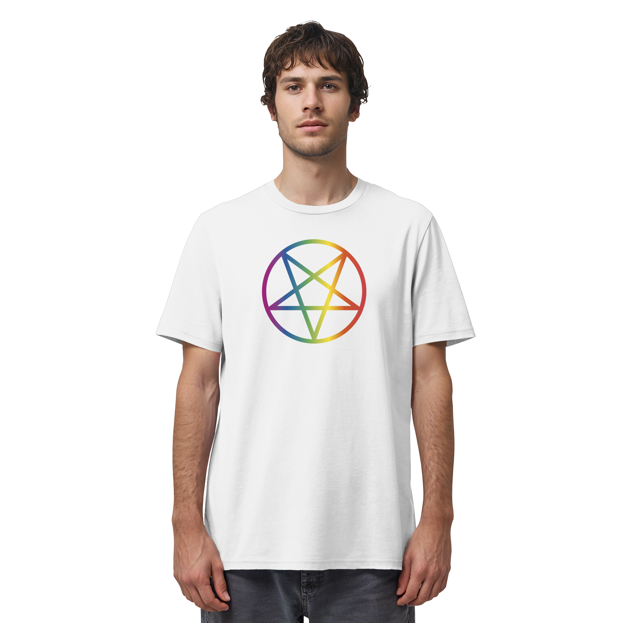 Regenbogen Pentagramm - Organic Shirt