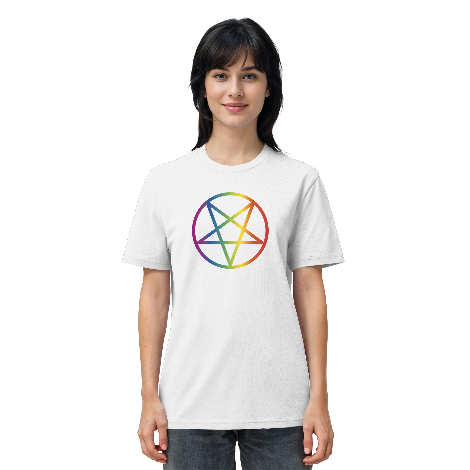 Regenbogen Pentagramm - Organic Shirt