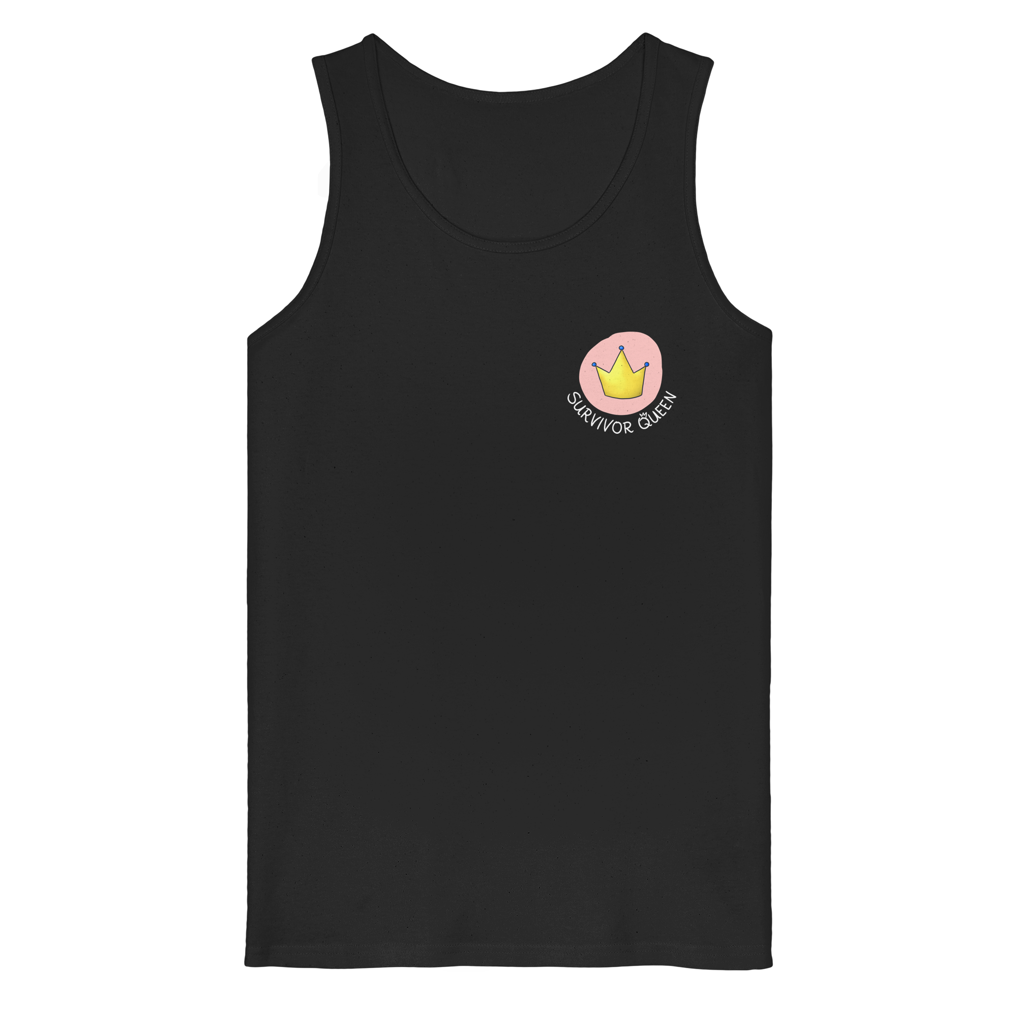 Survivor Queens Logo mit "Mein Körper gehört mir" Backprint (dunkel) - Organic Tank Top