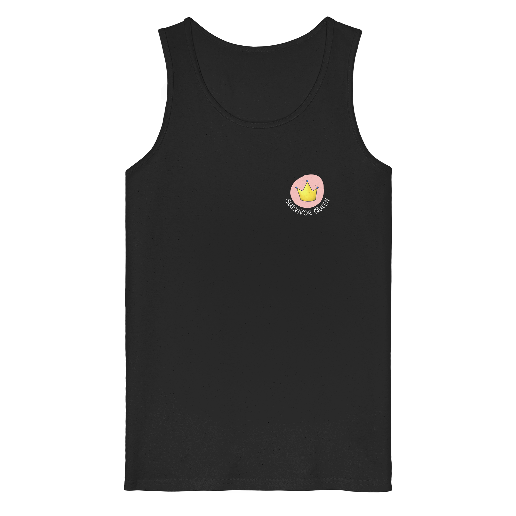 Survivor Queens Logo "Schriftzug Edition" mit Seelenmännchen "Selbstverteidigung Edition" Backprint (dunkel) - Organic Tank Top