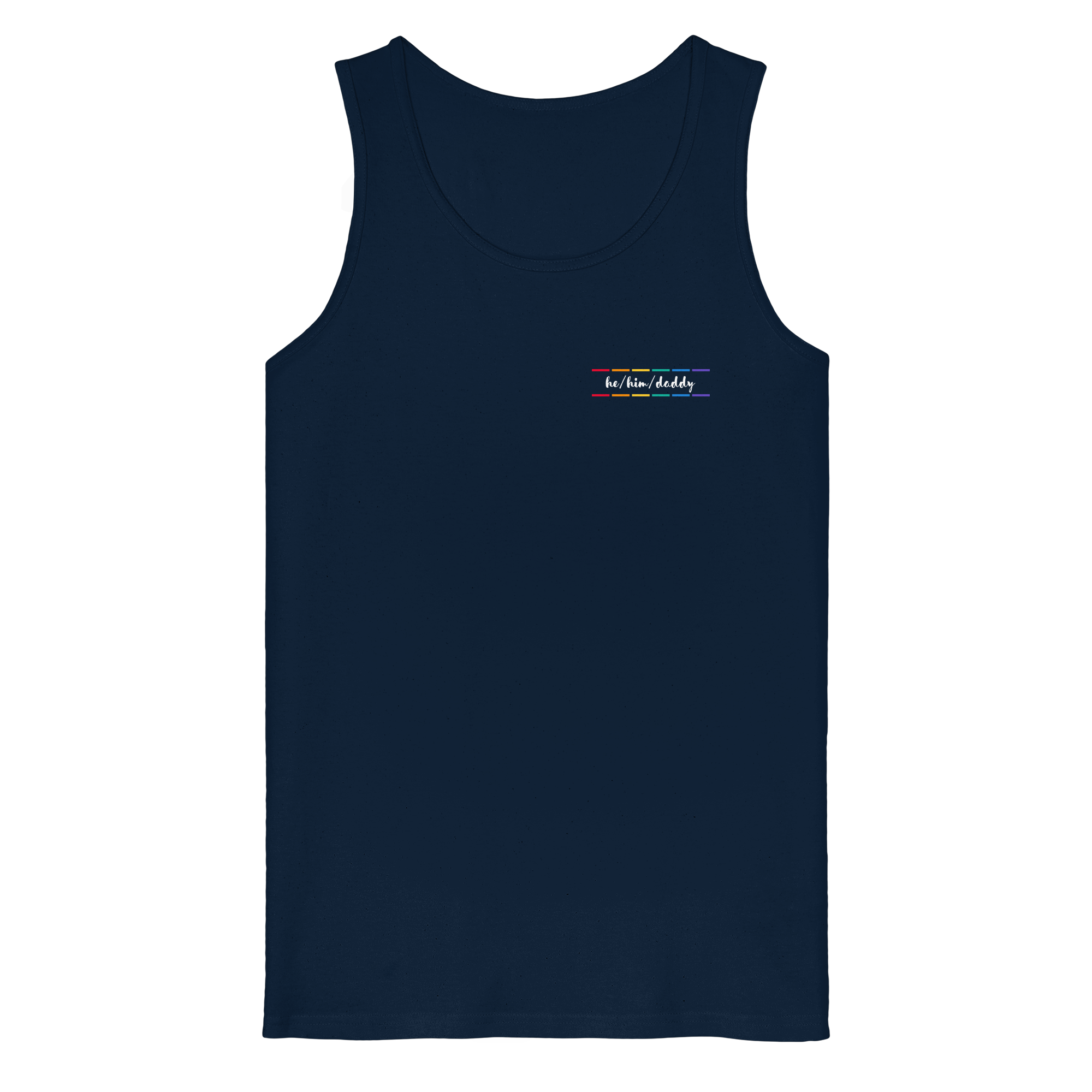 he/him/daddy "Pride Stripes Edition" - Organic Tank Top