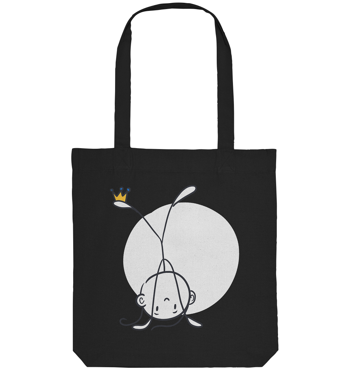 Seelenmännchen "Handstand Edition" Frontprint (dunkel) - Organic Tote-Bag