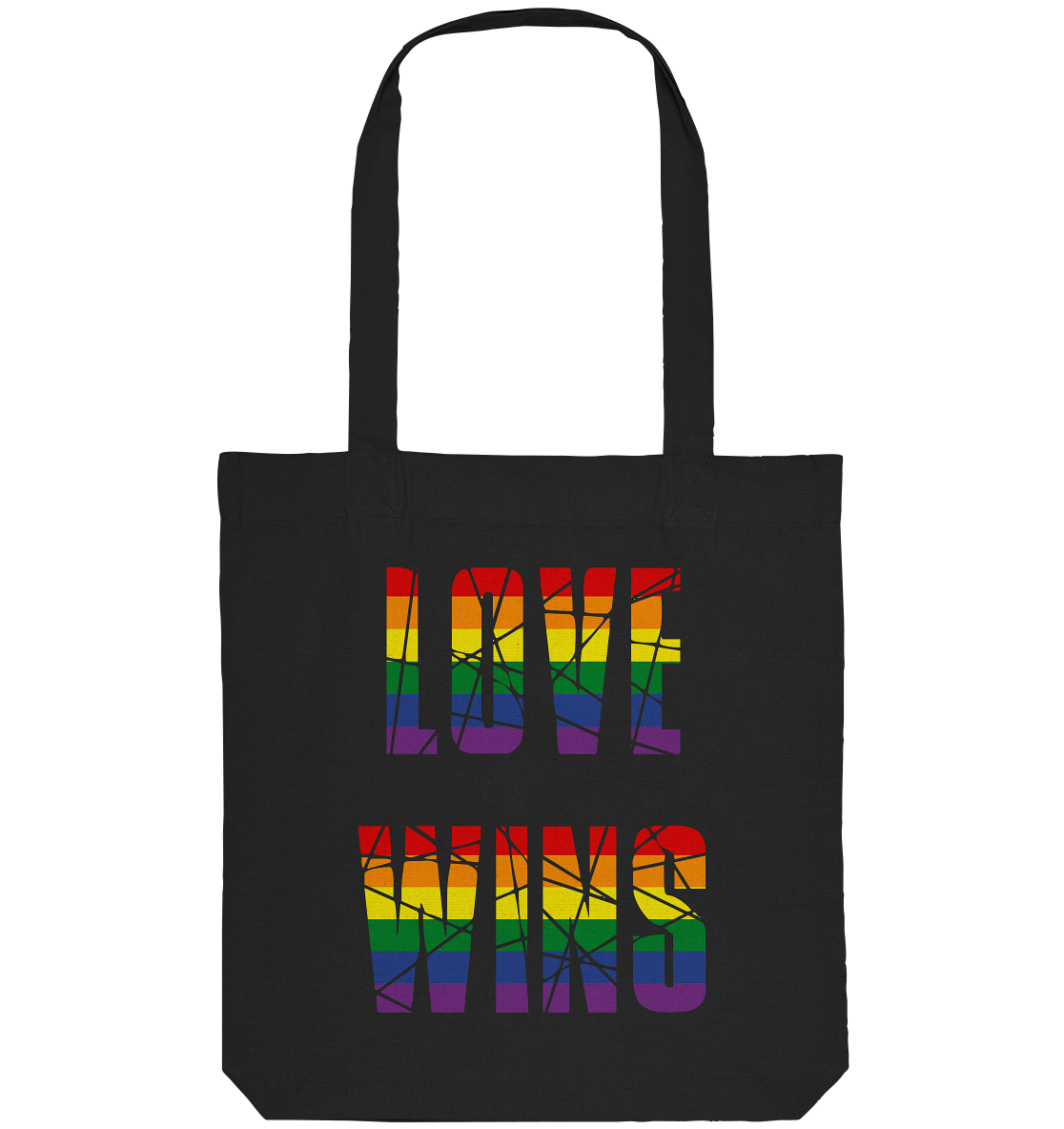 LOVE WINS in Regenbogen Farben - Organic Tote-Bag