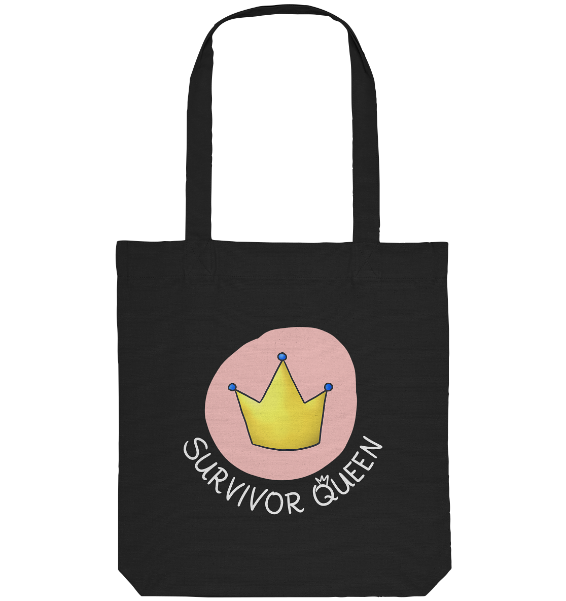 Survivor Queens Logo "Schriftzug Edition" (dunkel) - Organic Tote-Bag