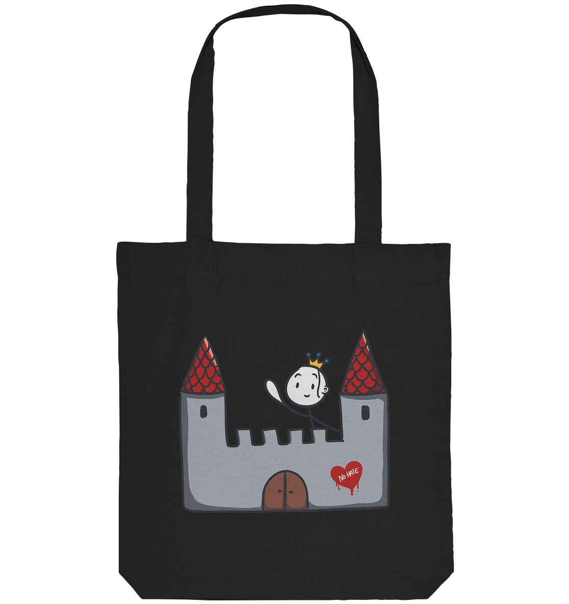 Seelenmännchen "Schloss Edition" Frontprint (dunkel) - Organic Tote-Bag
