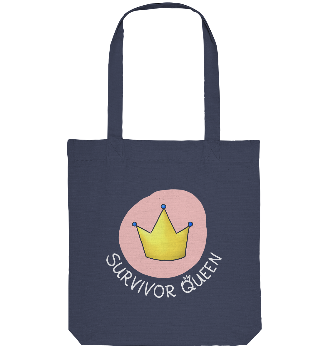 Survivor Queens Logo "Schriftzug Edition" (dunkel) - Organic Tote-Bag