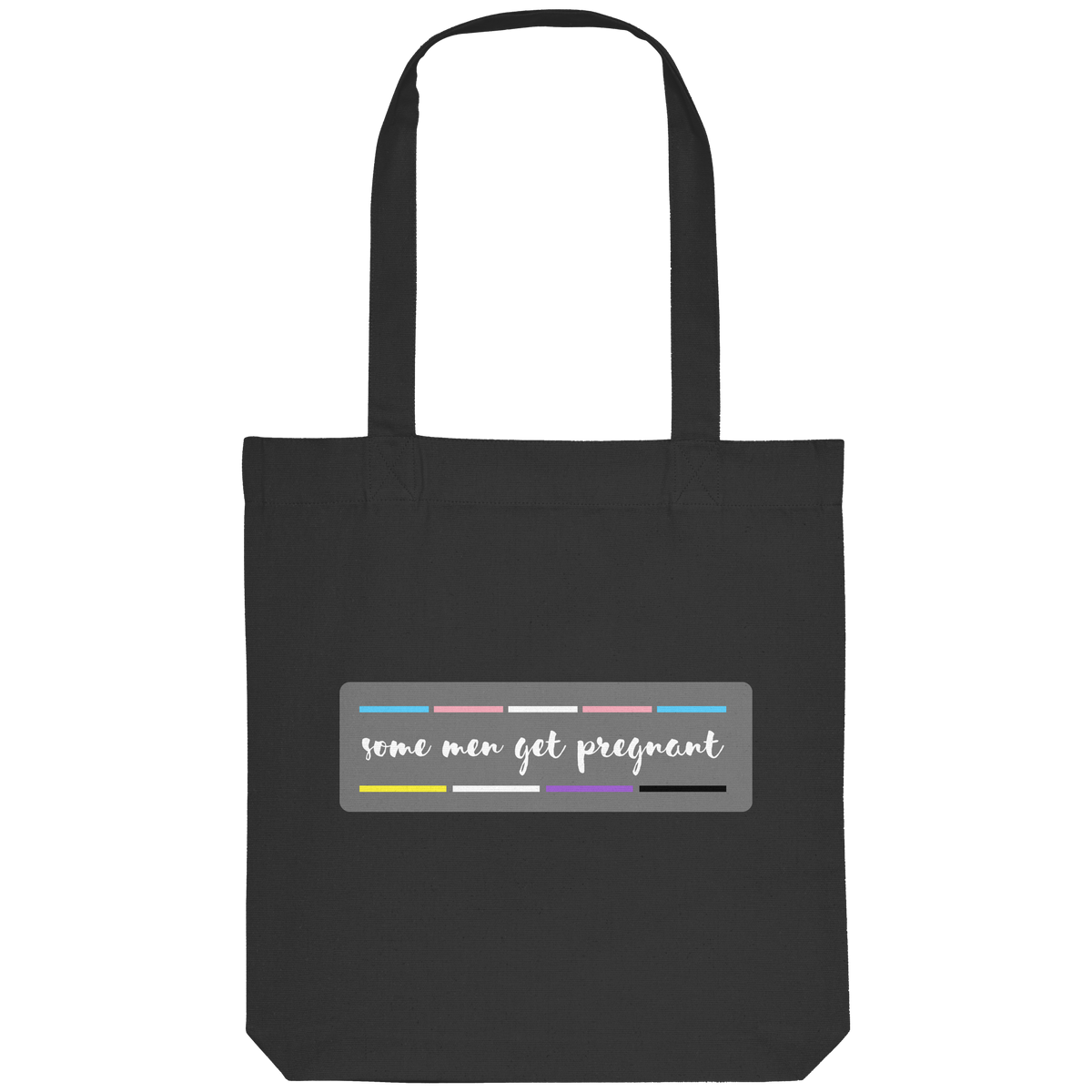 some men get pregnant "Trans Stripes Edition" - Organic Tote-Bag