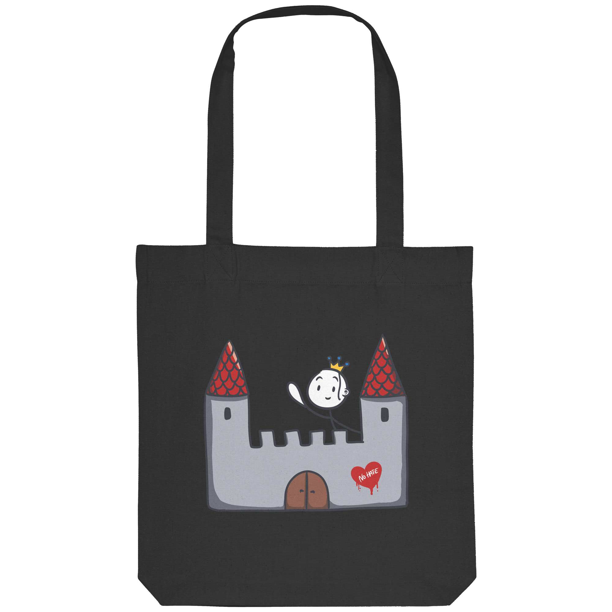 Seelenmännchen "Schloss Edition" Frontprint (dunkel) - Organic Tote-Bag