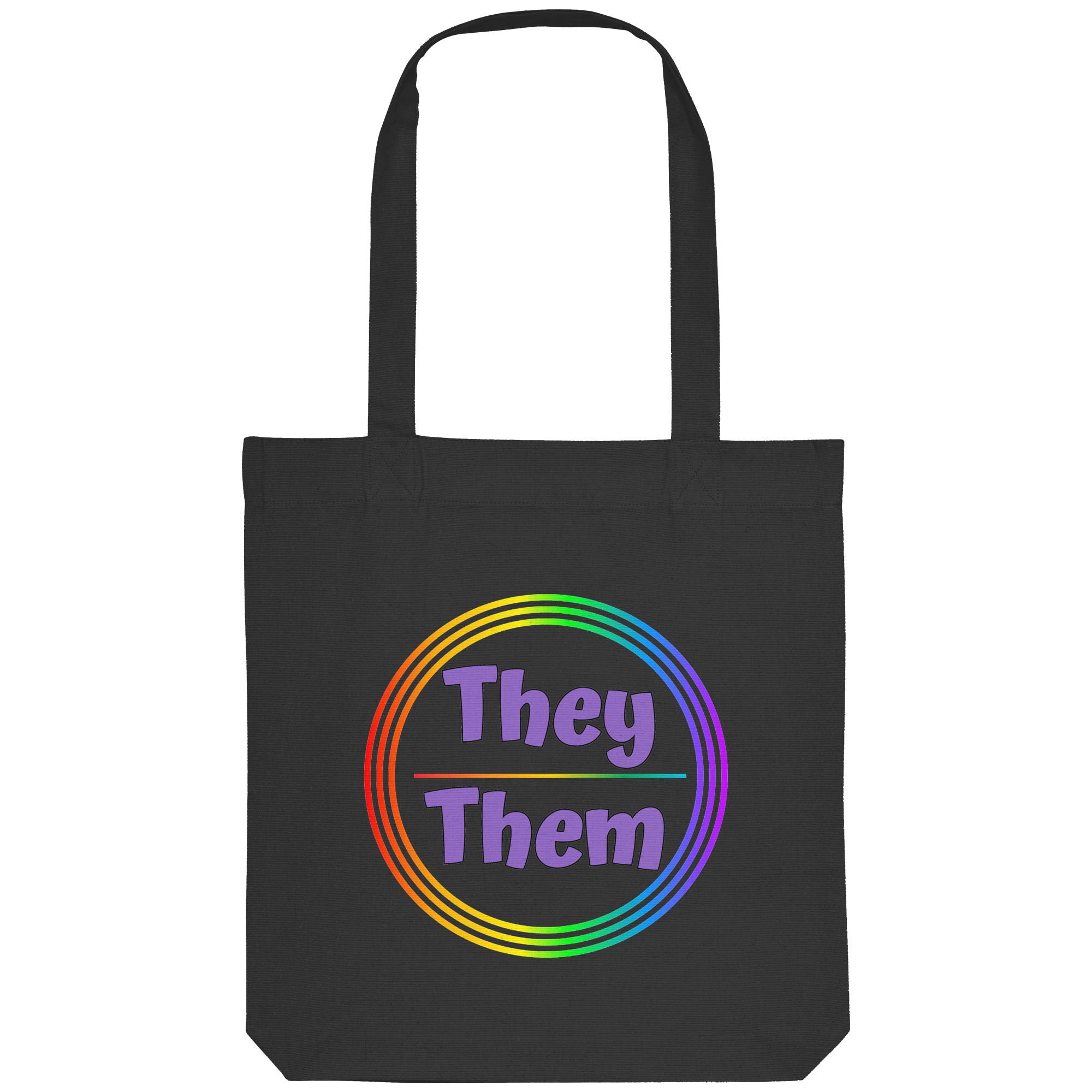 They/Them Pronomen Regenbogenkreis - Organic Tote-Bag