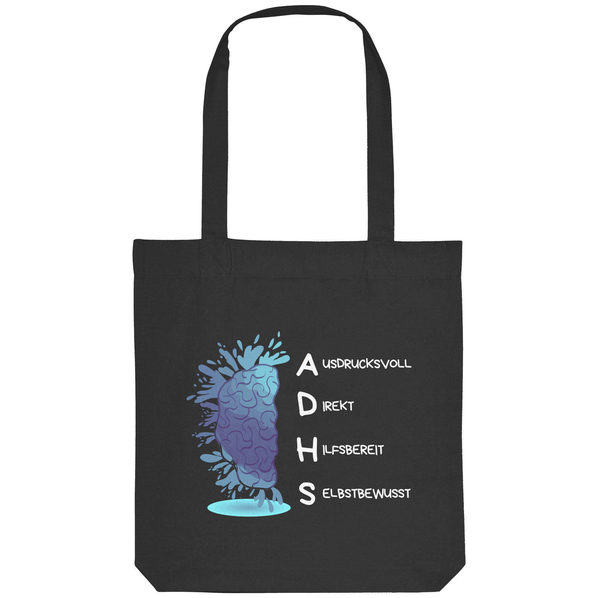 ADHS Ausdrucksvoll Direkt Hilfsbereit Selbstbewusst Backprint - Organic Tote-Bag