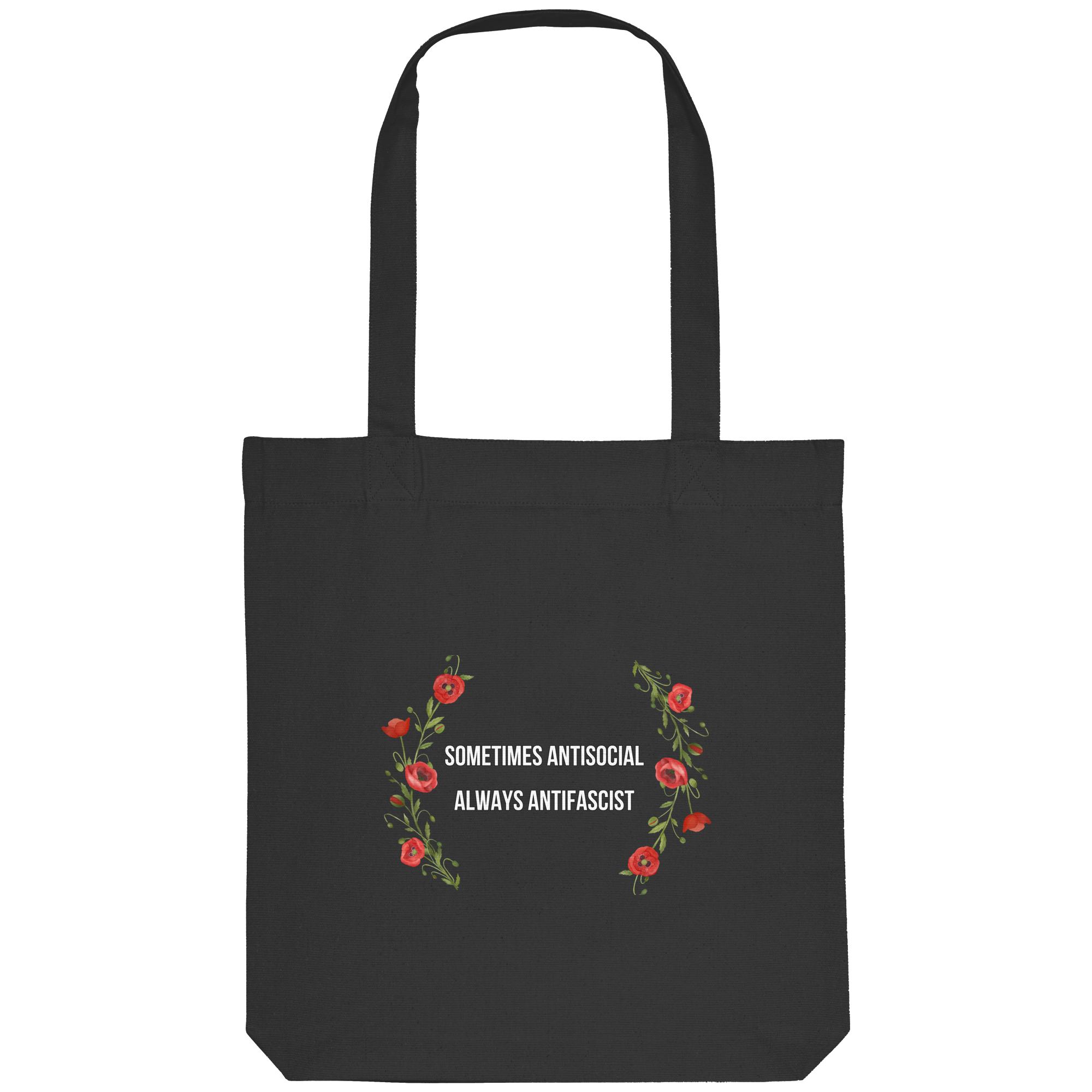 Sometimes Antisocial Always Antifascist - Organic Tote-Bag
