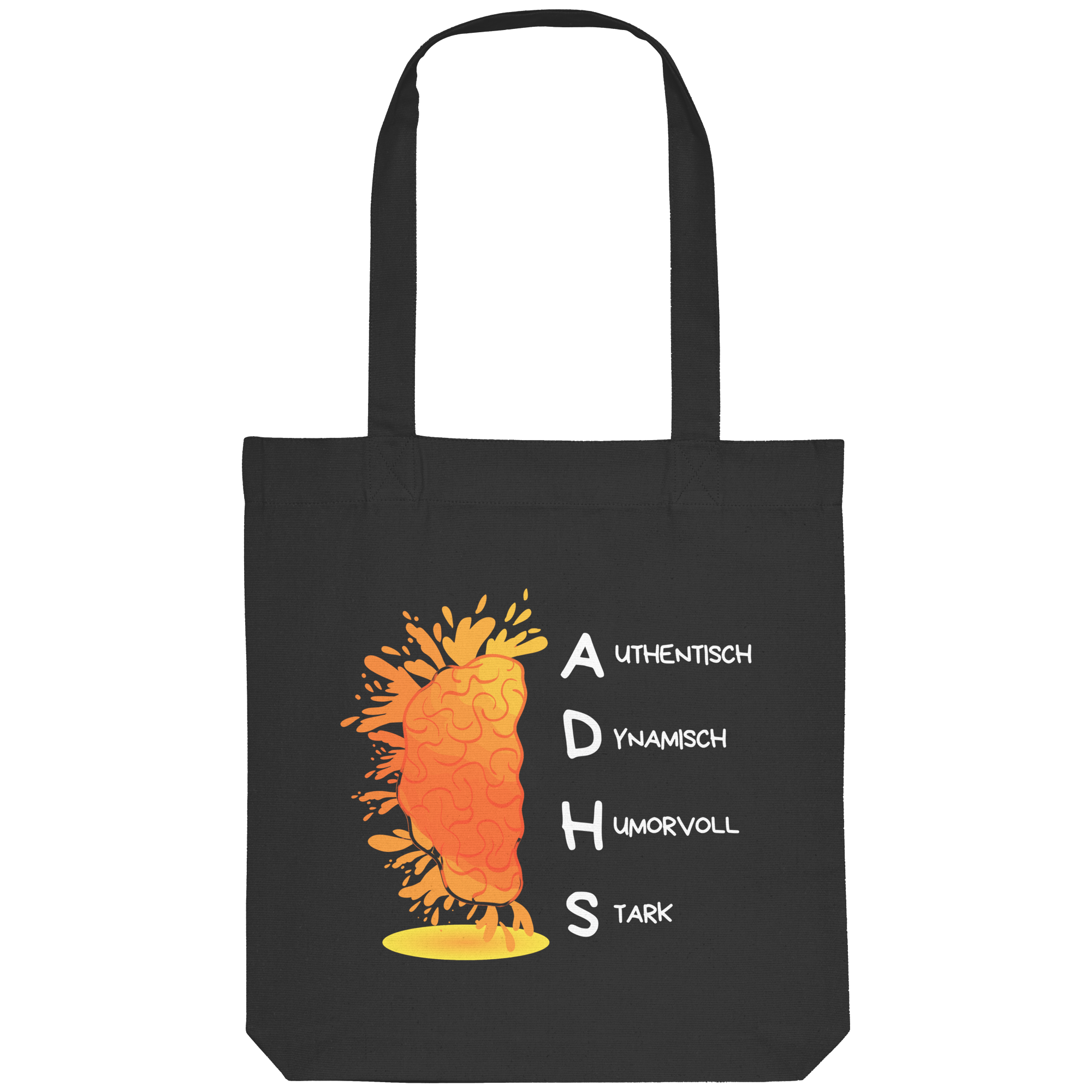 ADHS Authentisch Dynamisch Humorvoll Stark Backprint - Organic Tote-Bag