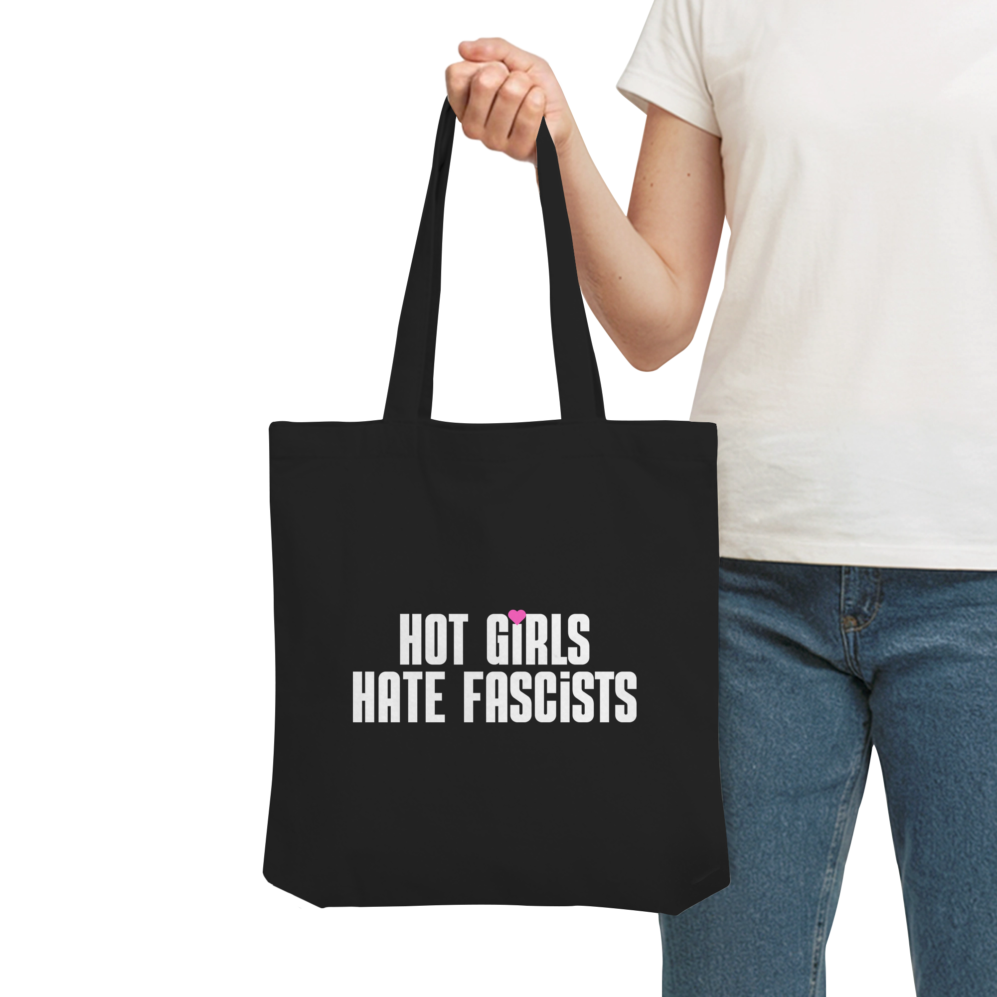 Hot Girls Hate Fascists (dunkel) - Organic Tote-Bag