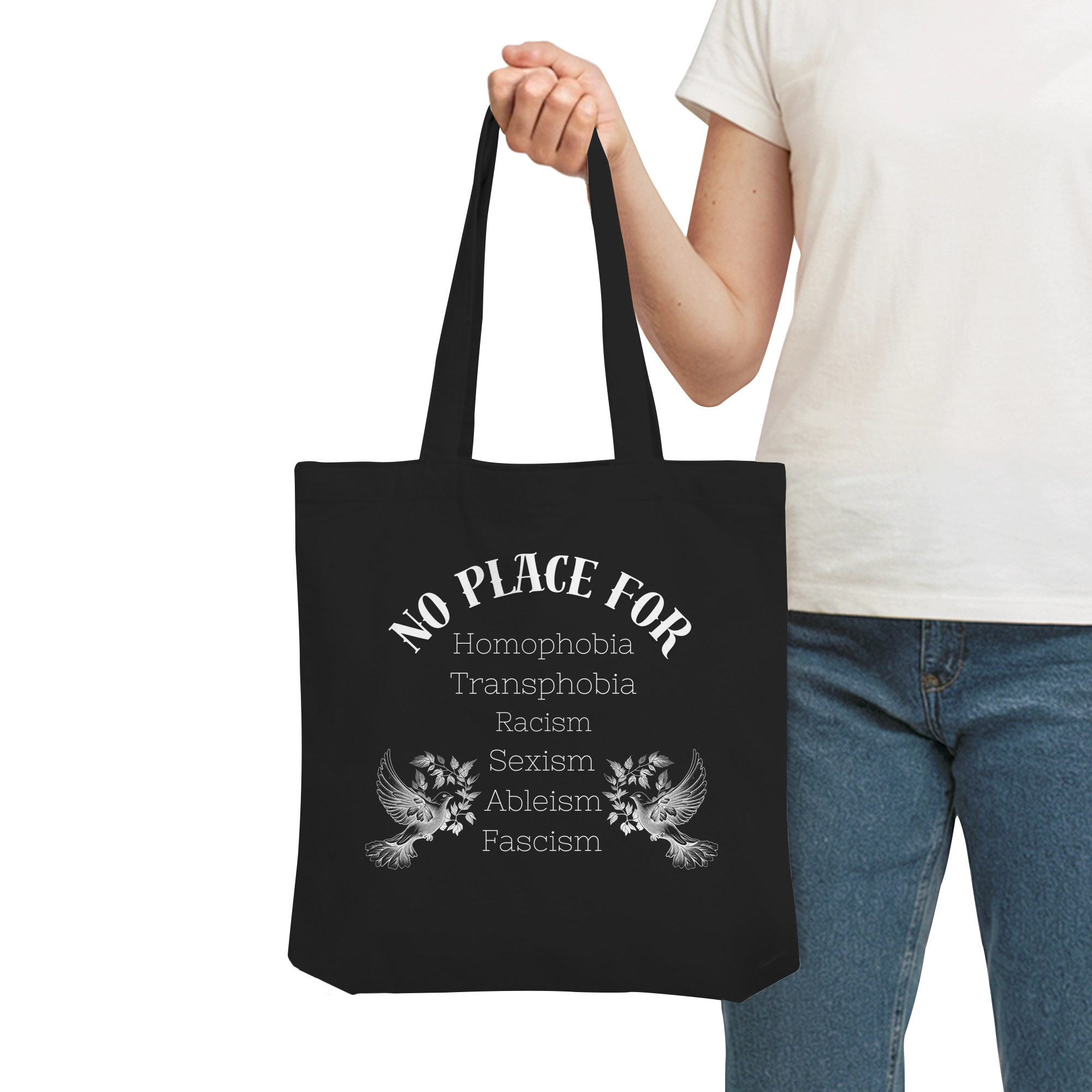 No Place For (weiße Schrift) - Organic Tote-Bag