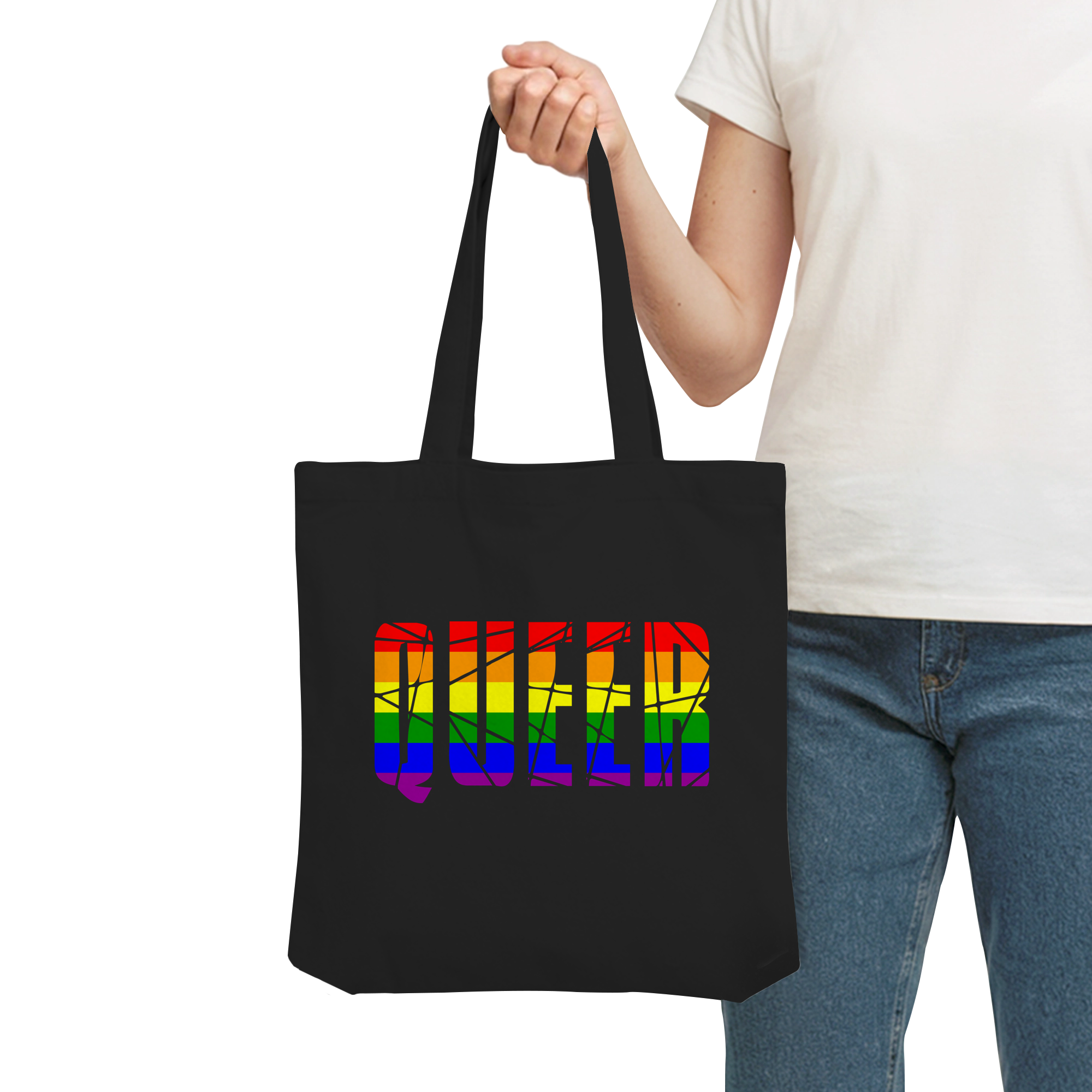 QUEER in Regenbogen Farben - Organic Tote-Bag
