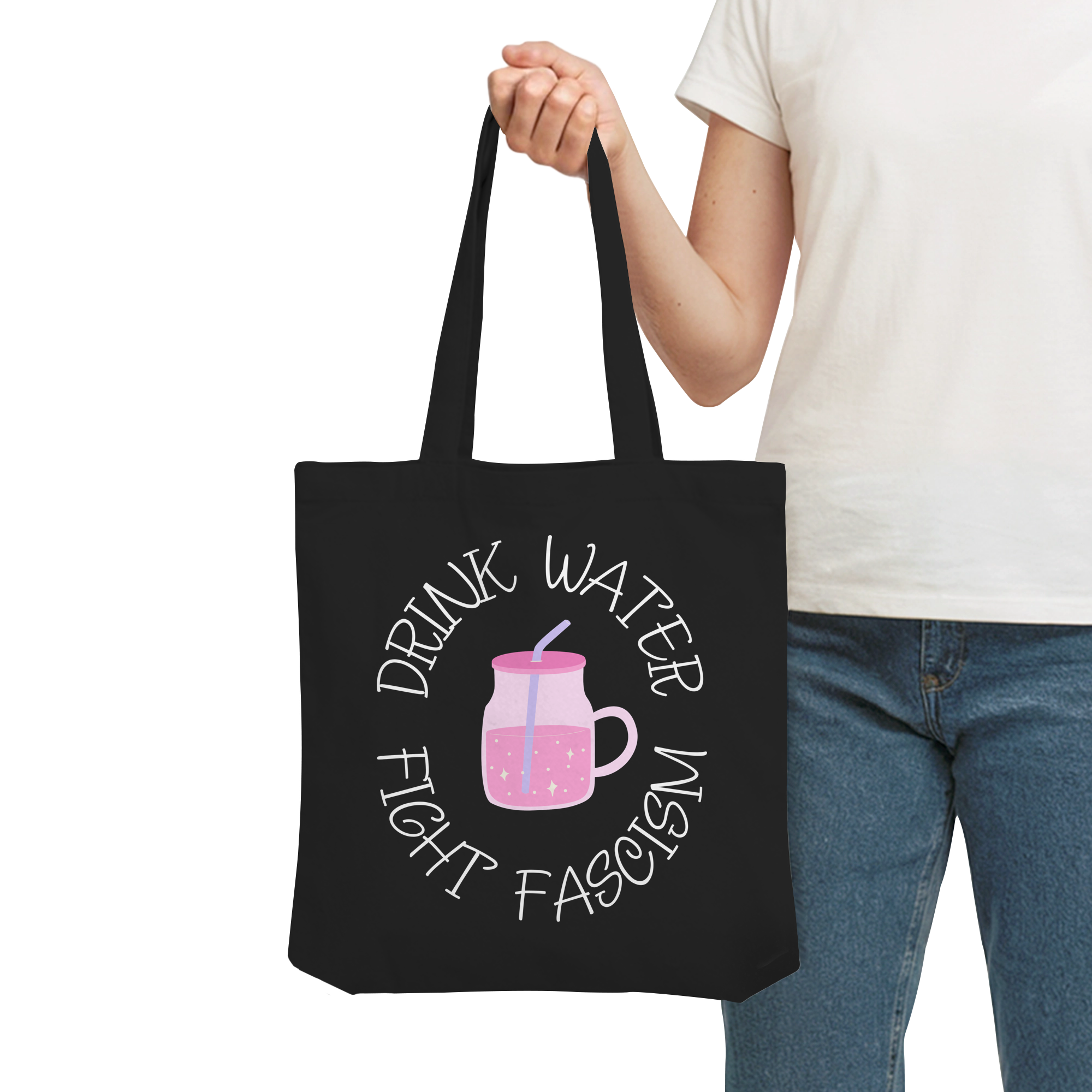 Drink Water Fight Fascism - Organic Tote-Bag
