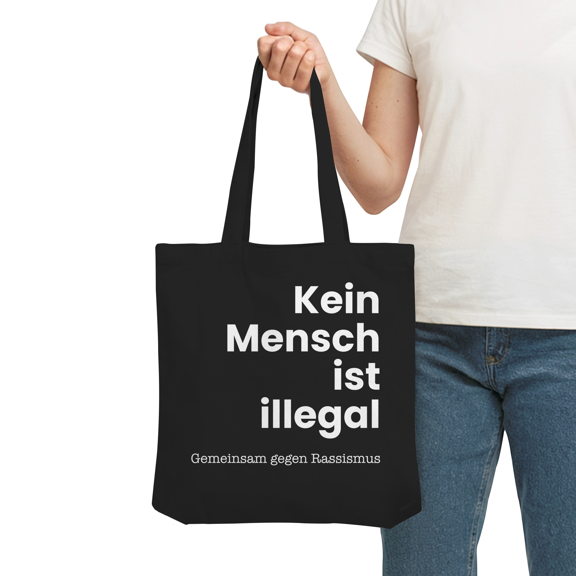 Kein Mensch ist illegal "Gemeinsam gegen Rassismus Edition" - Organic Tote-Bag