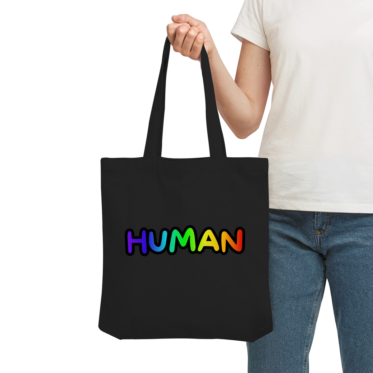 HUMAN in Regenbogen Farben "Bubble Edition" - Organic Tote-Bag